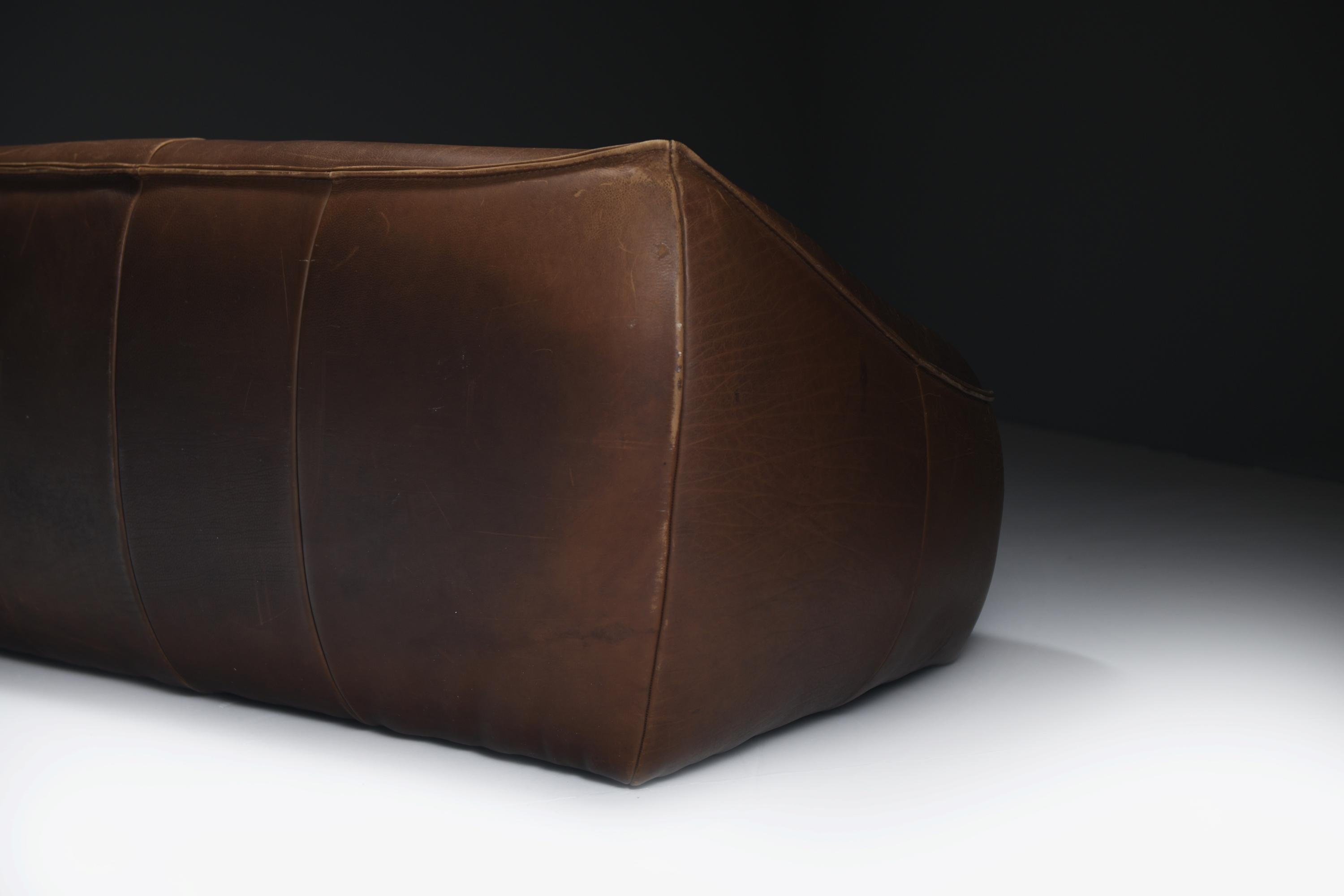 Rare & vintage Ringo sofa in original leather by Gerard van den Berg for MONTIS 5