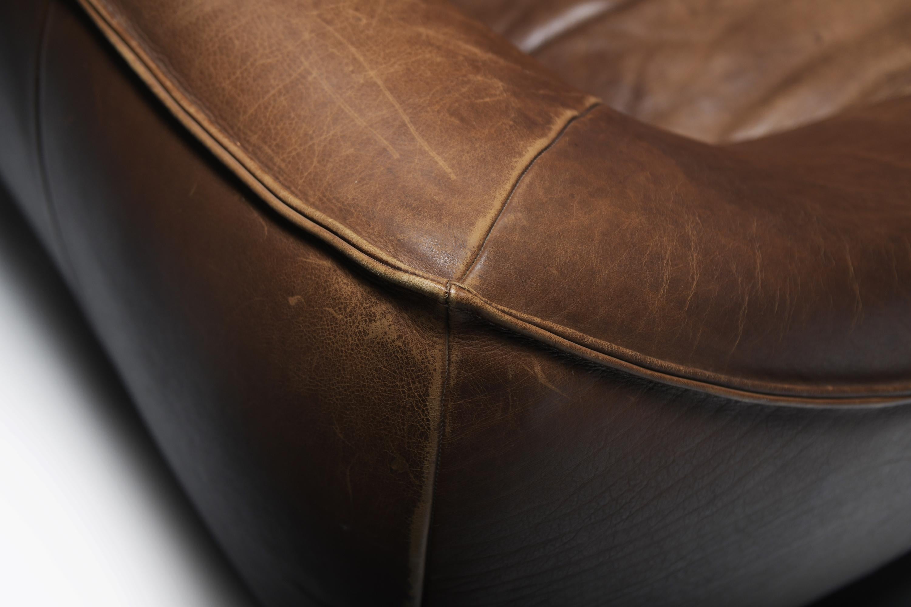 Rare & vintage Ringo sofa in original leather by Gerard van den Berg for MONTIS 6