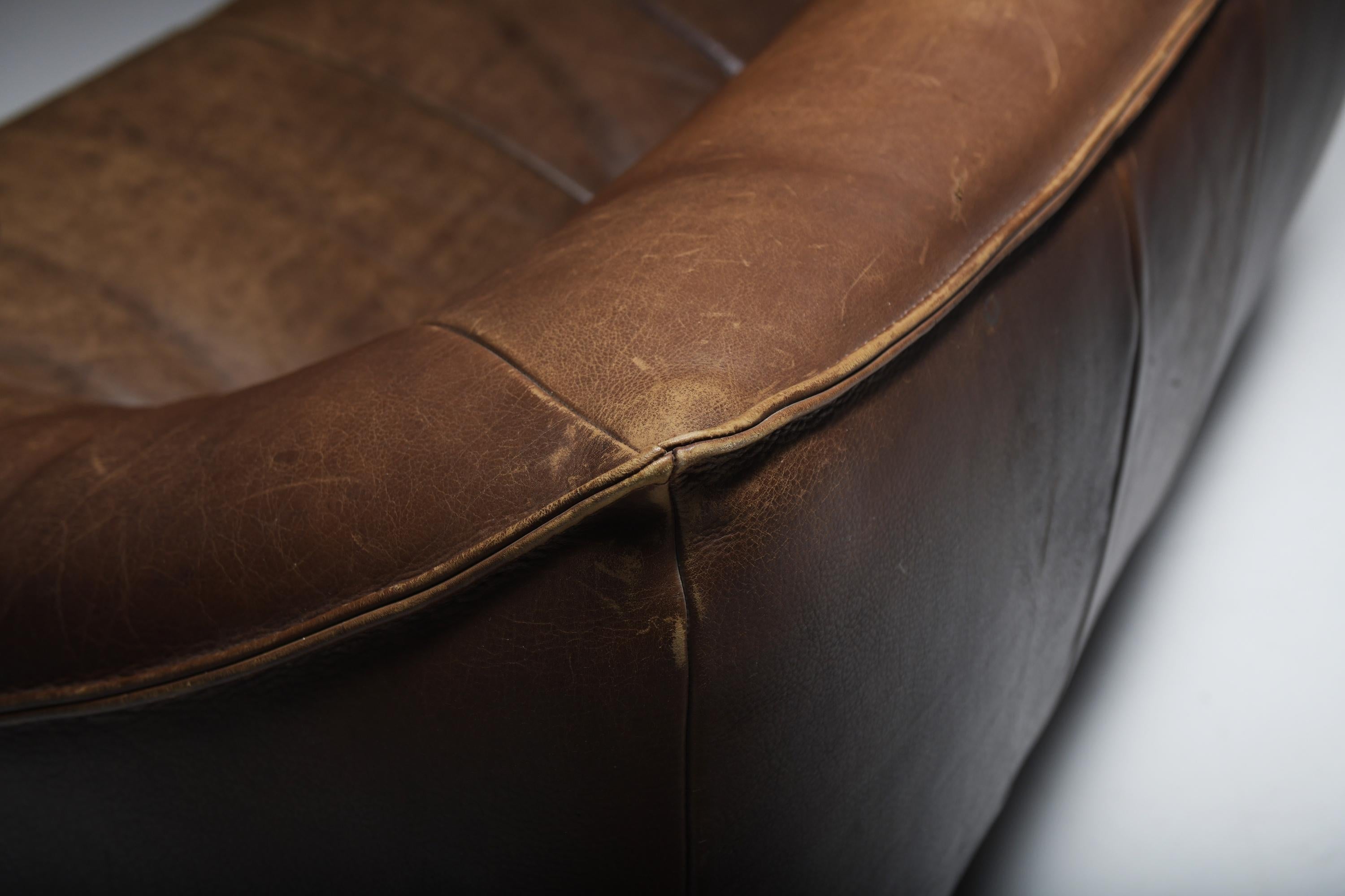 Rare & vintage Ringo sofa in original leather by Gerard van den Berg for MONTIS 3