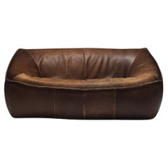 Rare & vintage Ringo sofa in original leather by Gerard van den Berg for MONTIS