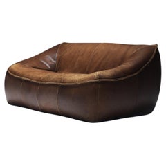 Rare & vintage Ringo sofa in original leather by Gerard van den Berg for MONTIS