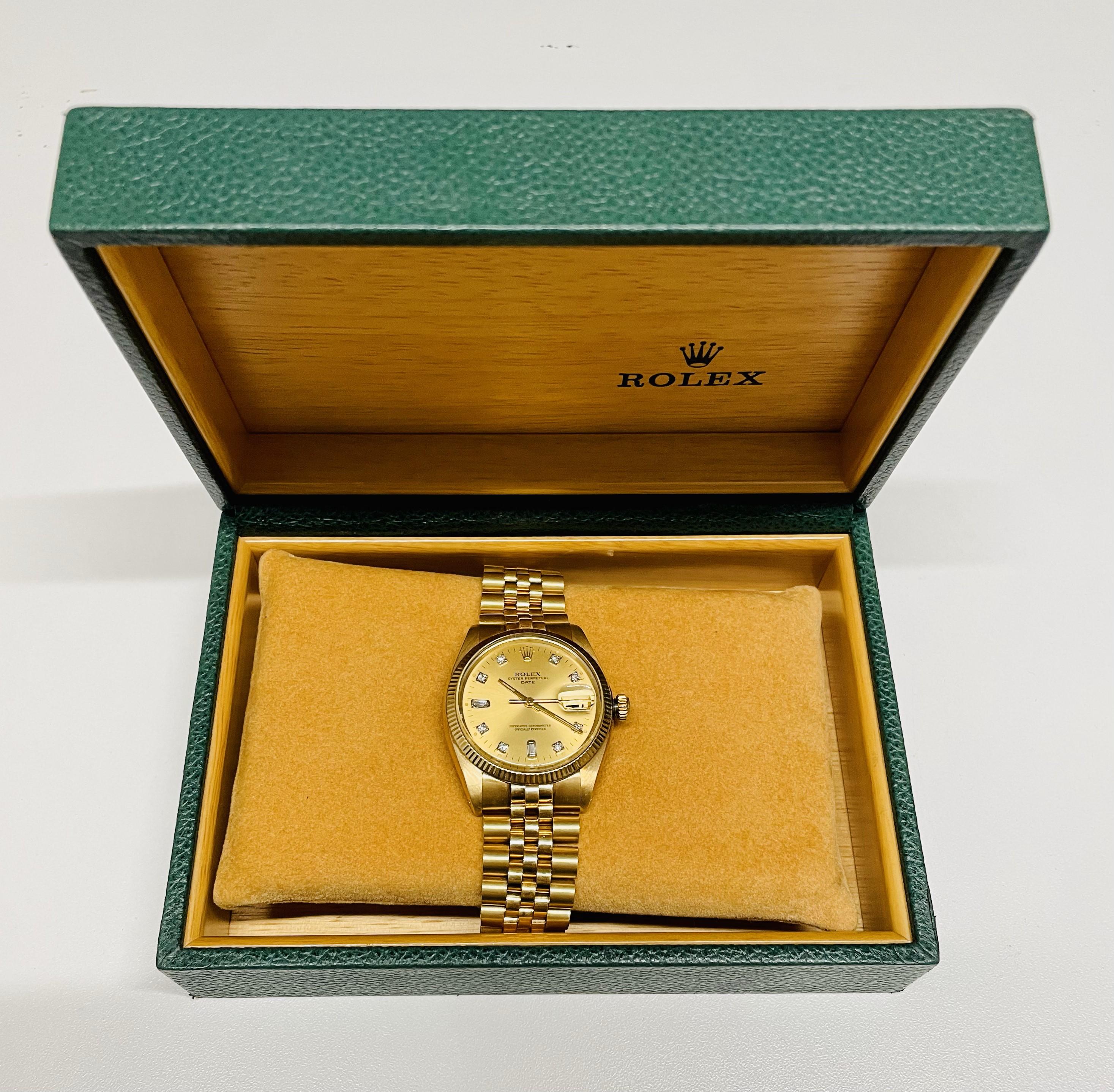 Rare Vintage Rolex 18k Yellow Gold Men's Date C. 1978 w/ Henry Ford Signature For Sale 8