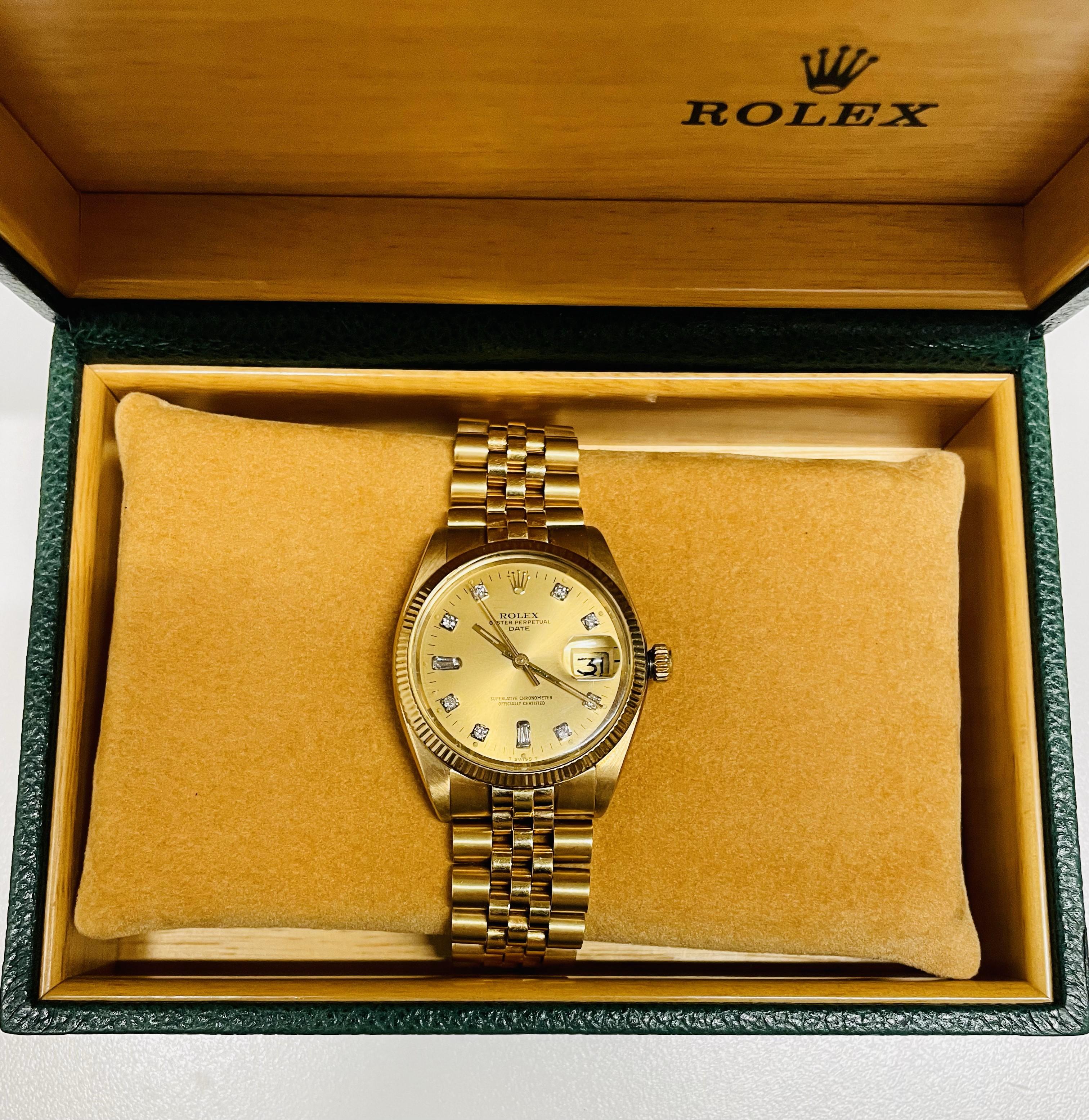 Rare Vintage Rolex 18k Yellow Gold Men's Date C. 1978 w/ Henry Ford Signature For Sale 9