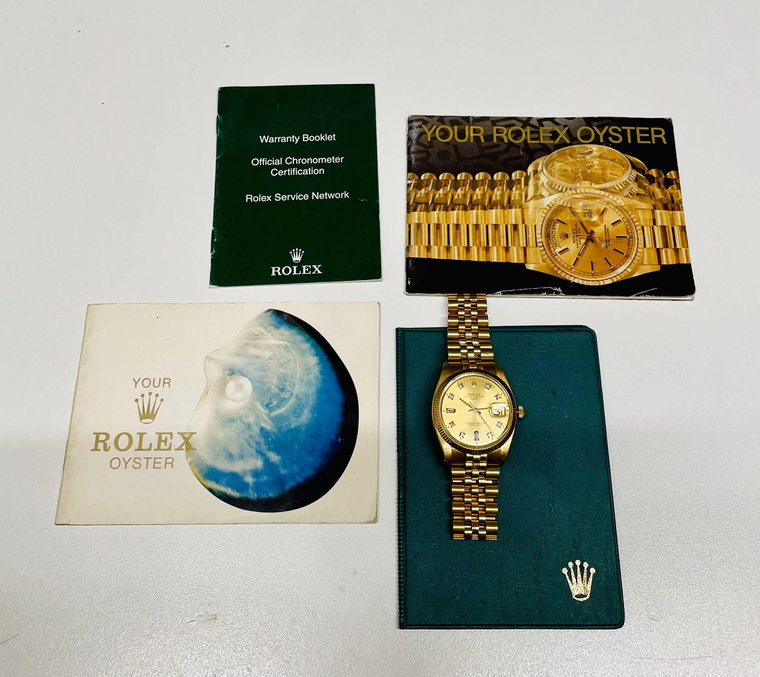 Rare Vintage Rolex 18k Yellow Gold Men's Date C. 1978 w/ Henry Ford Signature For Sale 11