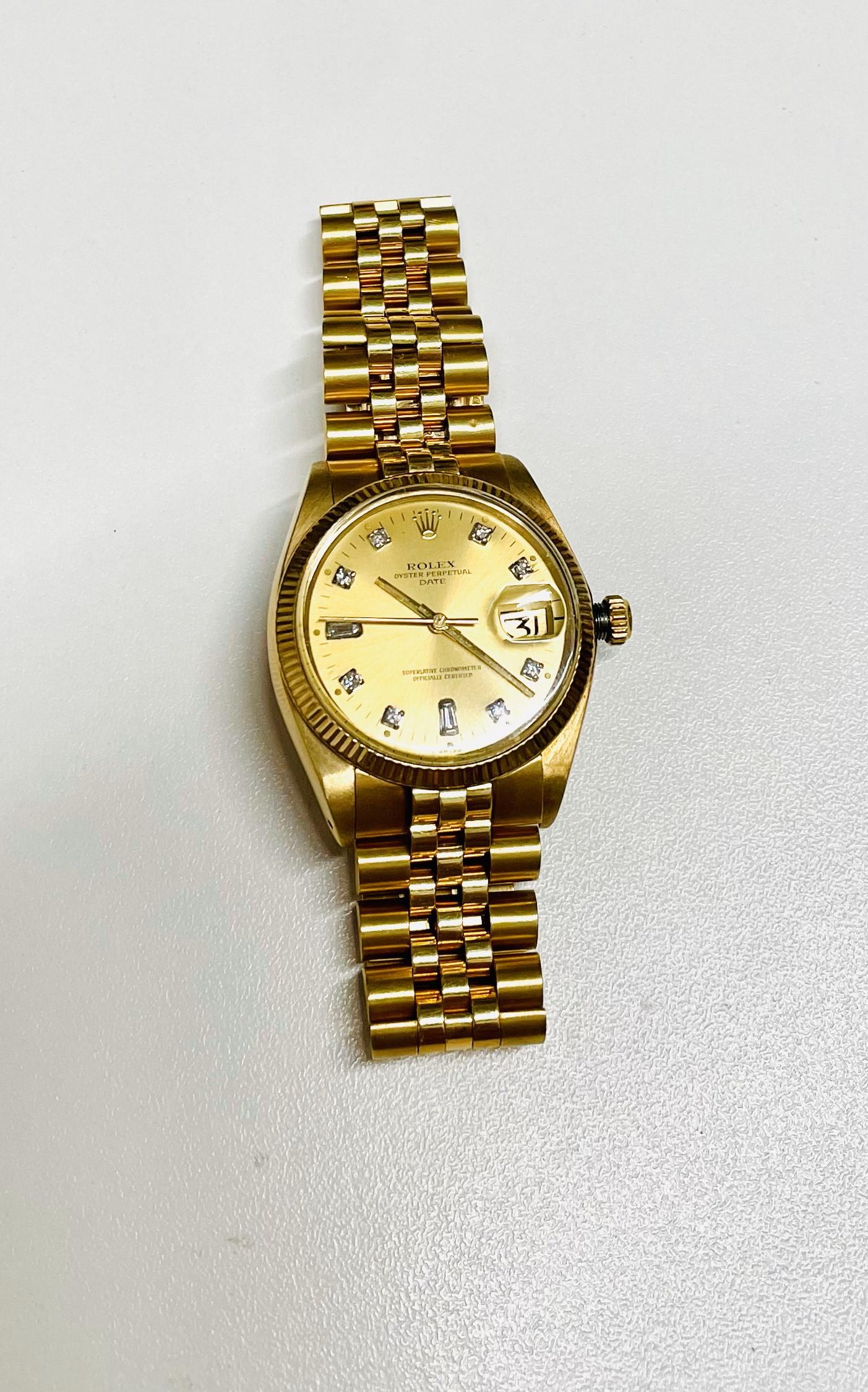 Rare Vintage Rolex 18k Yellow Gold Men's Date C. 1978 w/ Henry Ford Signature For Sale 3