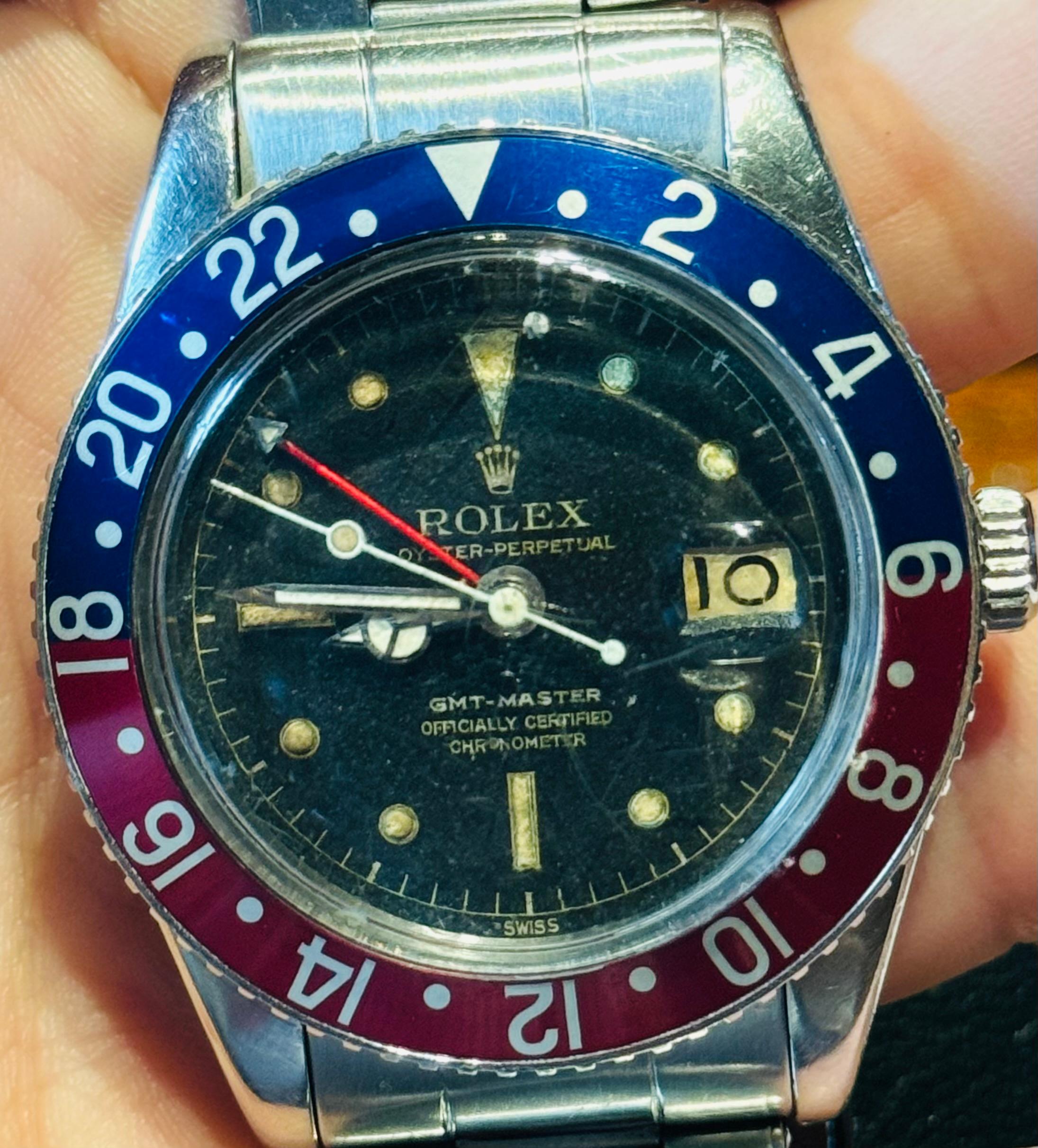 Aluminum Rare Vintage Rolex GMT Master 6542 OCC, 1958 For Sale