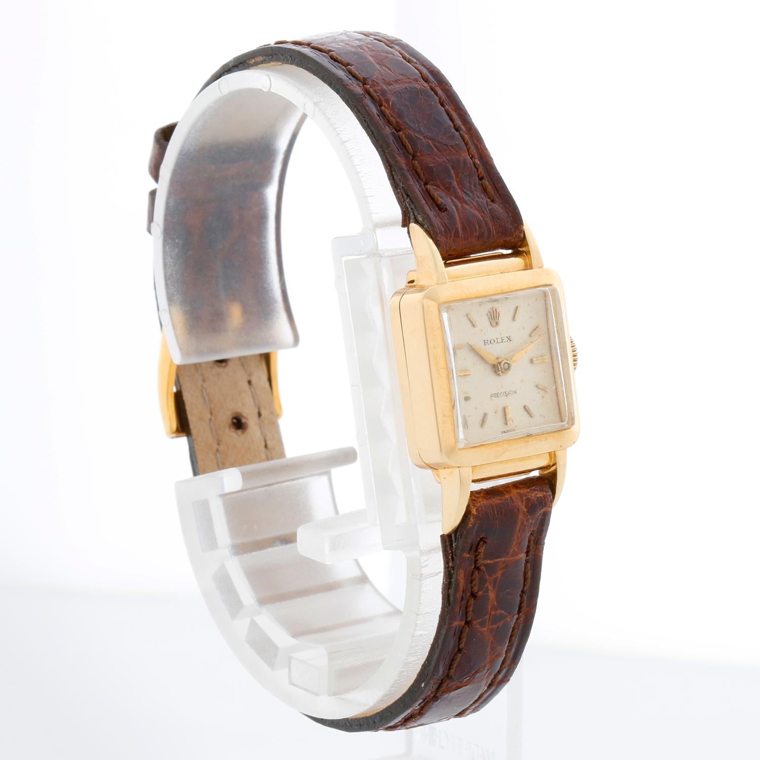 Raro Rolex Precision d'epoca in oro giallo Ref 9179 Orologio da donna In condizioni buone in vendita a Dallas, TX