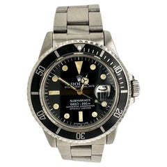 Rare Retro Rolex Submariner Date Stainless Steel Watch Ref 1680