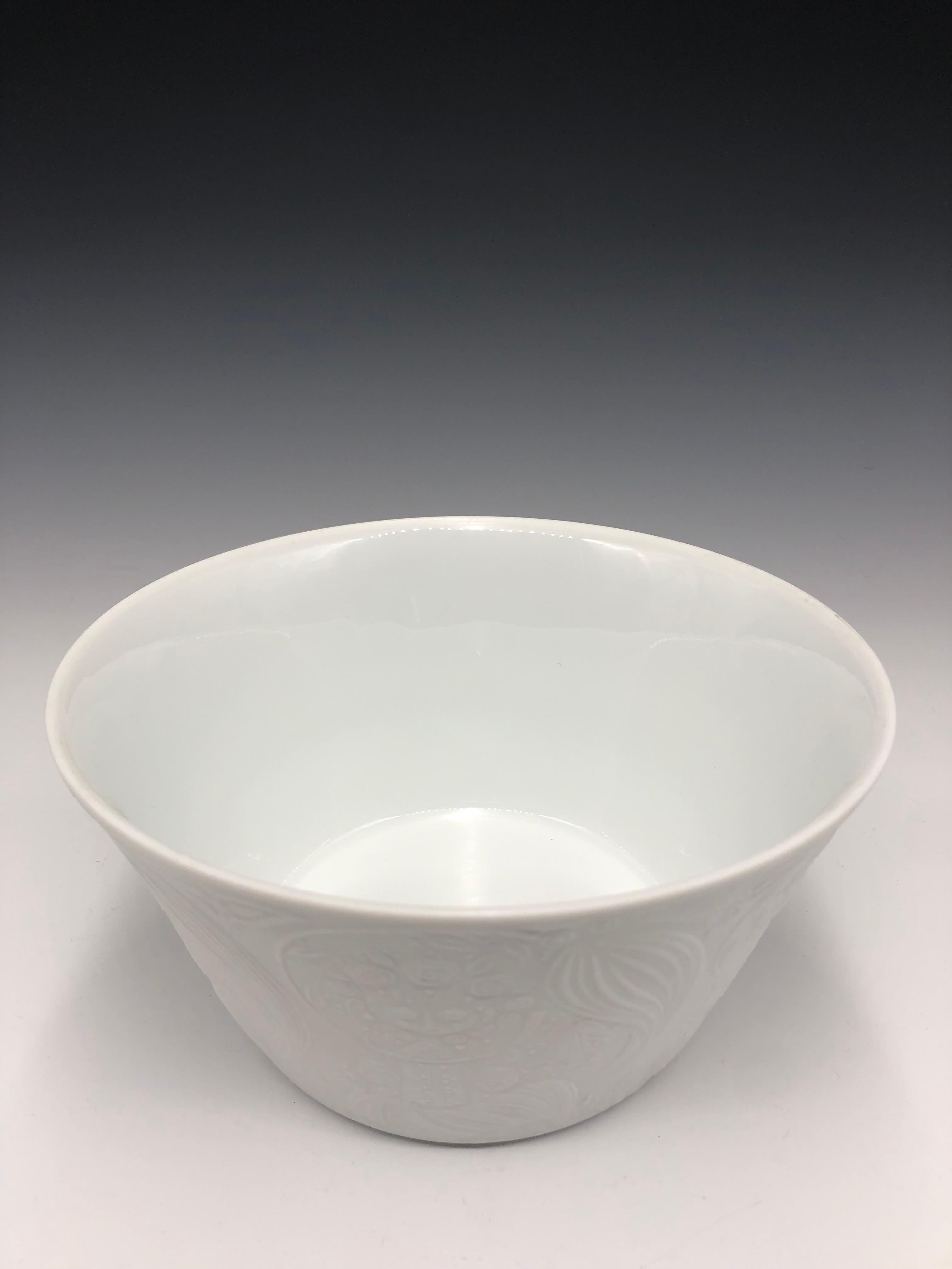 Scandinavian Modern Rare Vintage Rosenthal Germany Studio Linie Bjorn Wiinblad White Porcelain Bowl For Sale