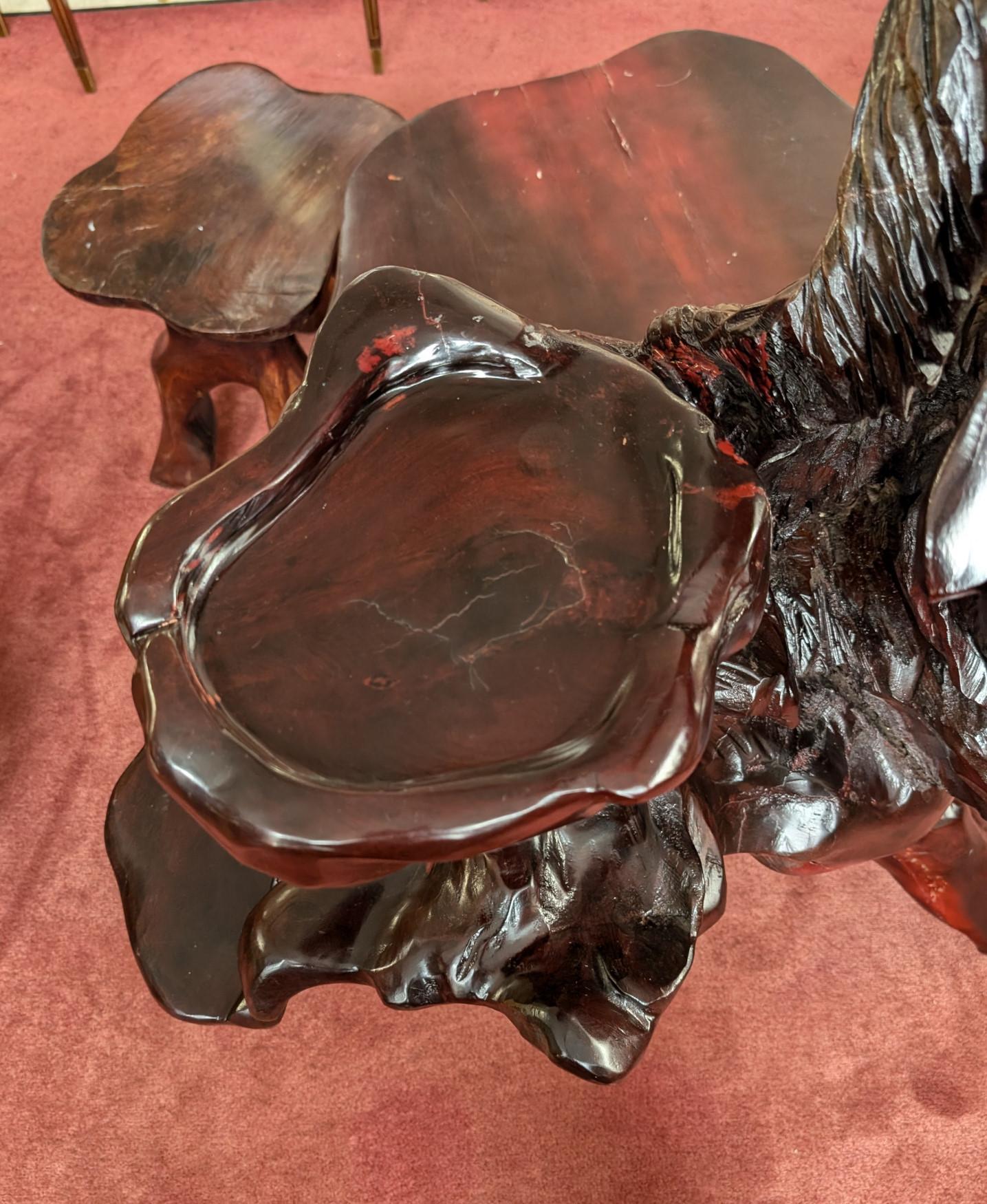 20ième siècle Ensemble de table à thé 3 pièces vintage rare, aigle, poisson koï en vente