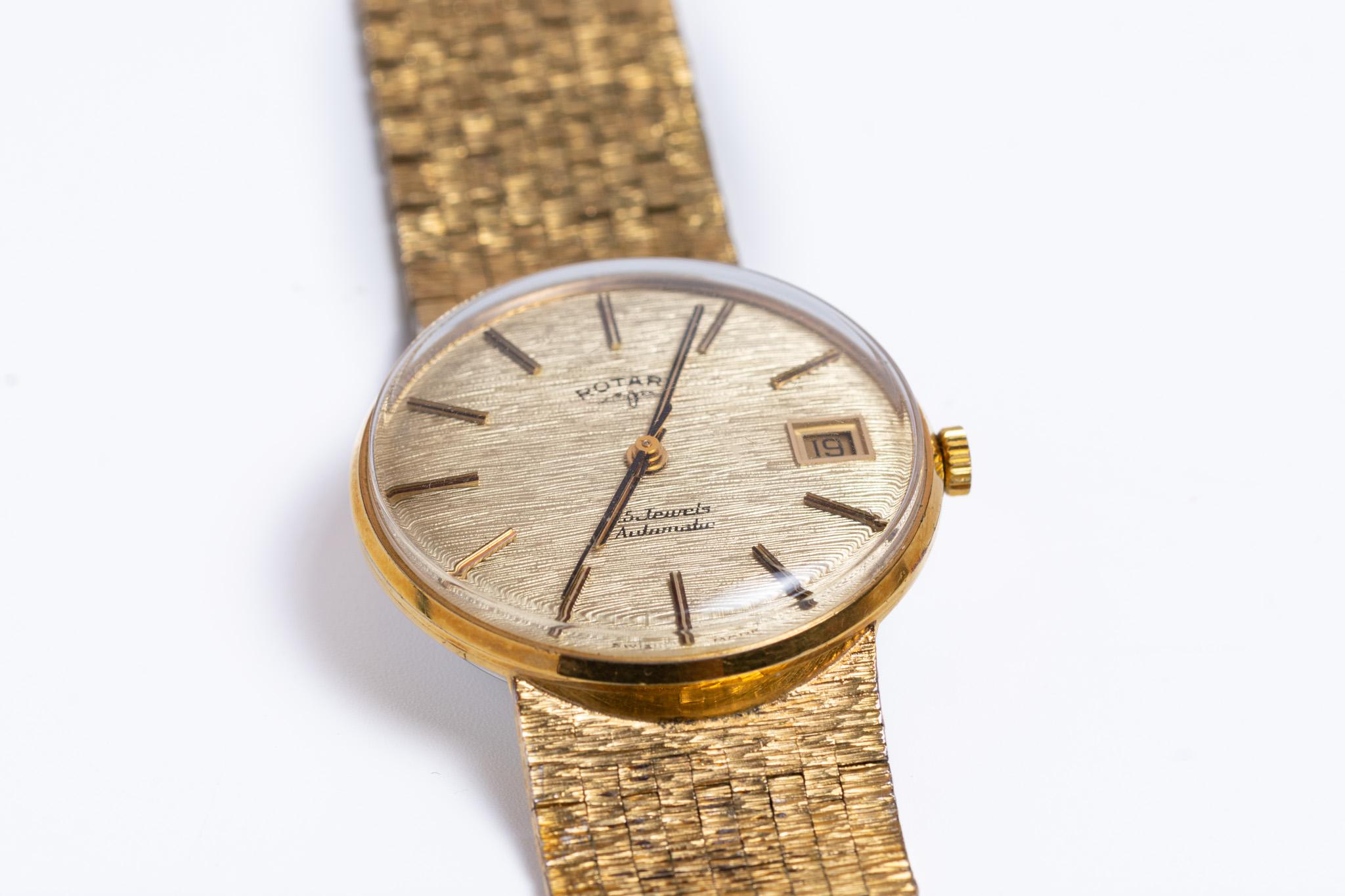 Raro reloj de pulsera automático vintage Rotary chapado en oro en Bueno estado para la venta en Portland, England