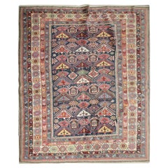 Rare Retro Rug Caucasian Oriental Rug Handmade Carpet from Shirvan Area CHR78