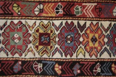 Rare Vintage Rug Caucasian Oriental Rug Handmade Carpet from Shirvan Area