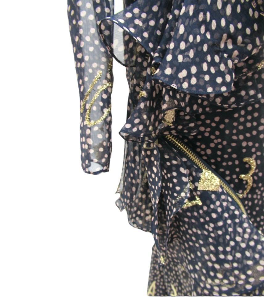 Women's Rare Vintage S/S 2001 John Galliano for Christian Dior Silk Polka Dot print gown