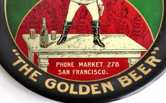 RARE Vintage San Francisco California PreProhibition Tip Tray "Hopsburger" C1903