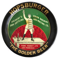 RARE Vintage San Francisco California PreProhibition Tip Tray "Hopsburger" C1903