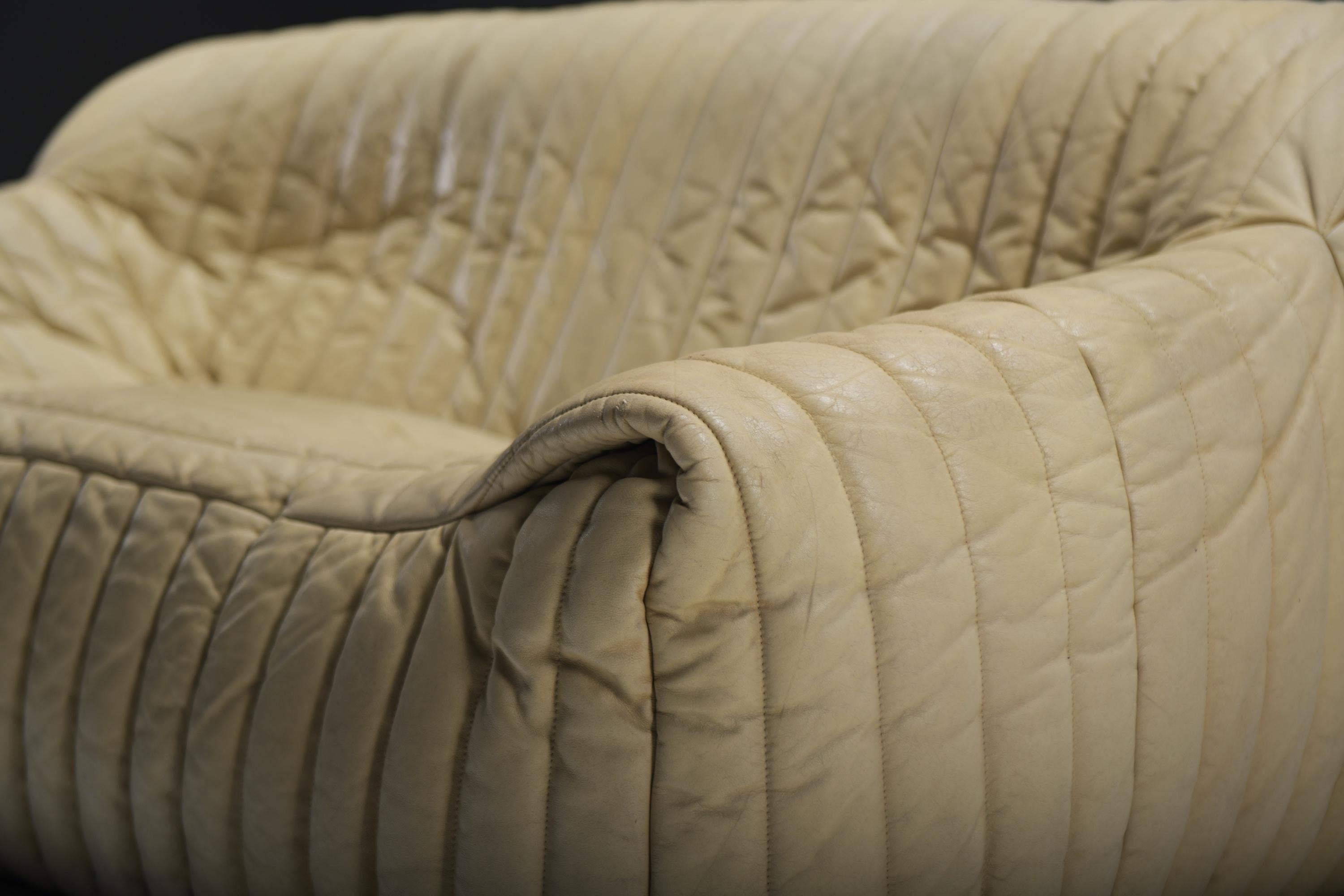 Mid-Century Modern Rare vintage Sandra sofa in original leather - Annie Hieronimus for Cinna France For Sale