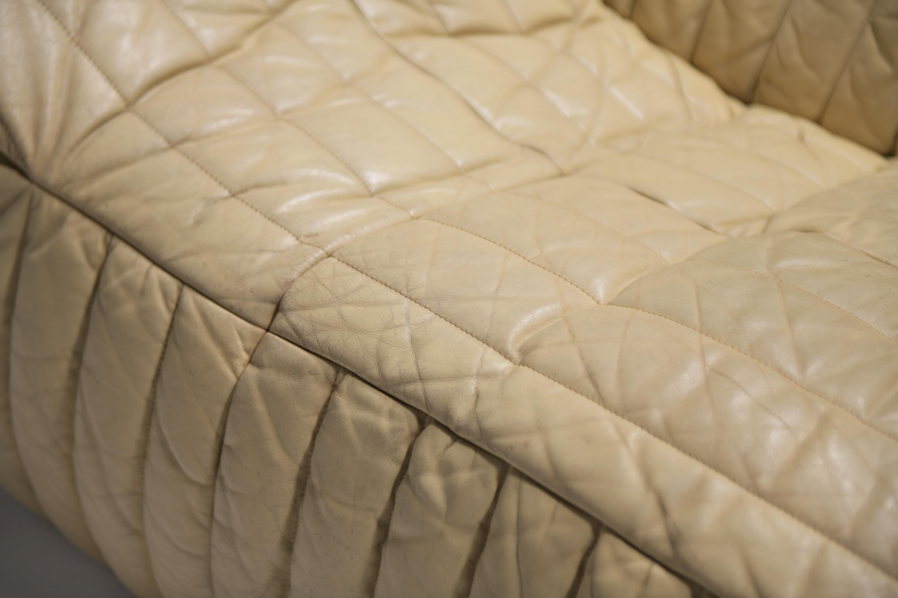 Seltenes Vintage Sandra-Sofa aus Original-Leder – Annie Hieronimus für Cinna France im Angebot 6
