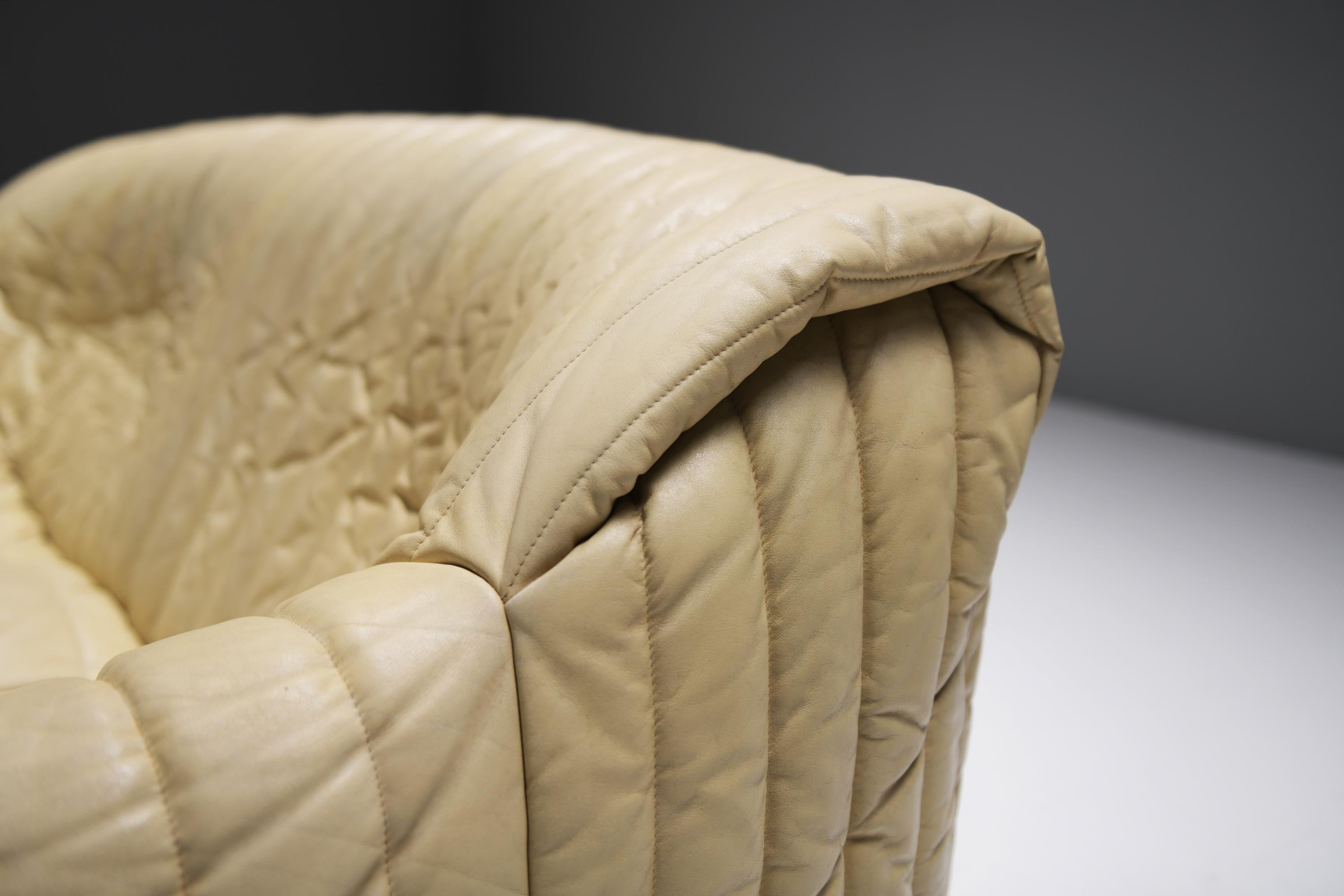 Seltenes Vintage Sandra-Sofa aus Original-Leder – Annie Hieronimus für Cinna France (20. Jahrhundert) im Angebot
