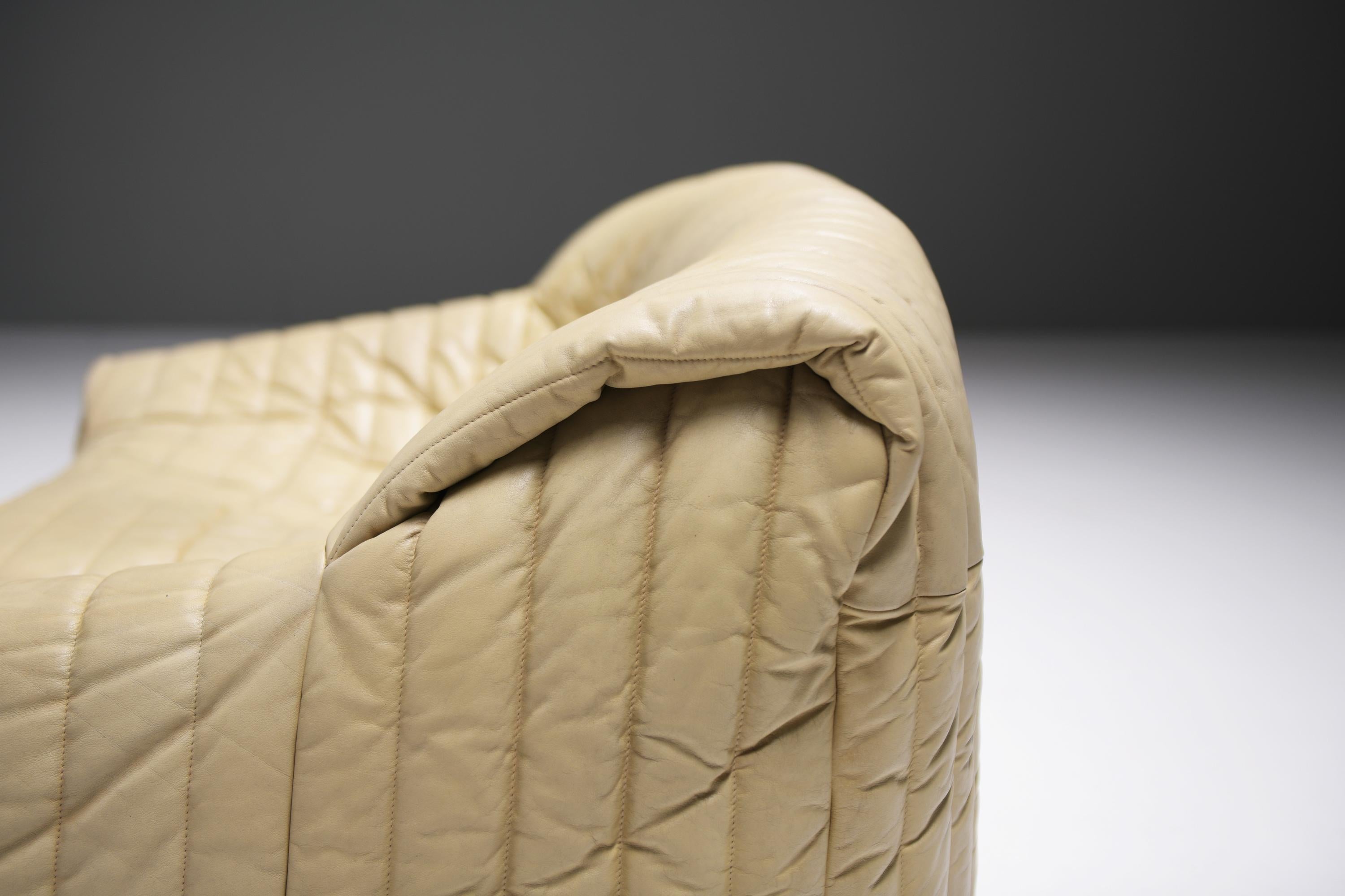 Seltenes Vintage Sandra-Sofa aus Original-Leder – Annie Hieronimus für Cinna France im Angebot 2
