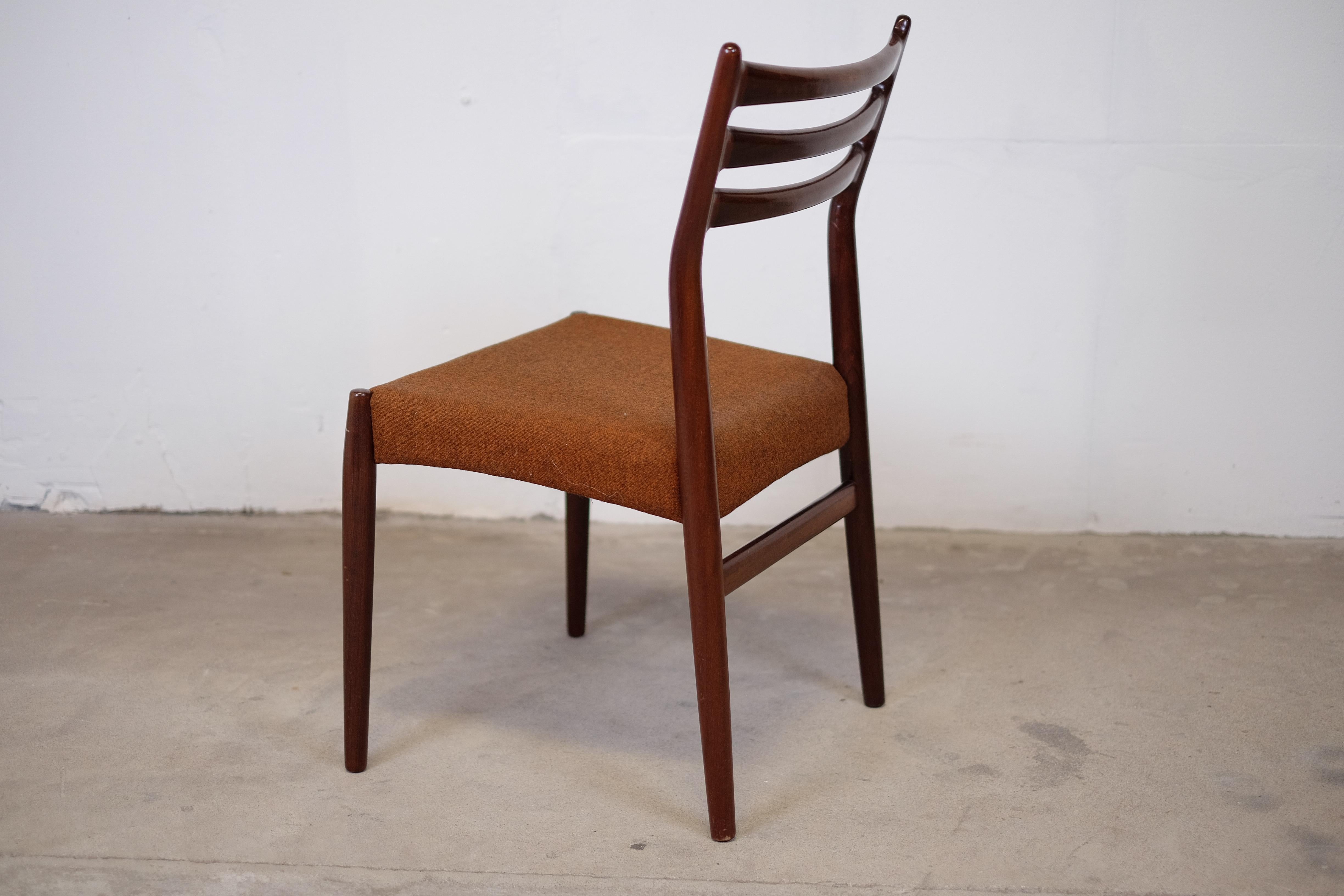Rare Vintage Set of Six Dining Chairs by Svend Aage Madsen For Sale 3