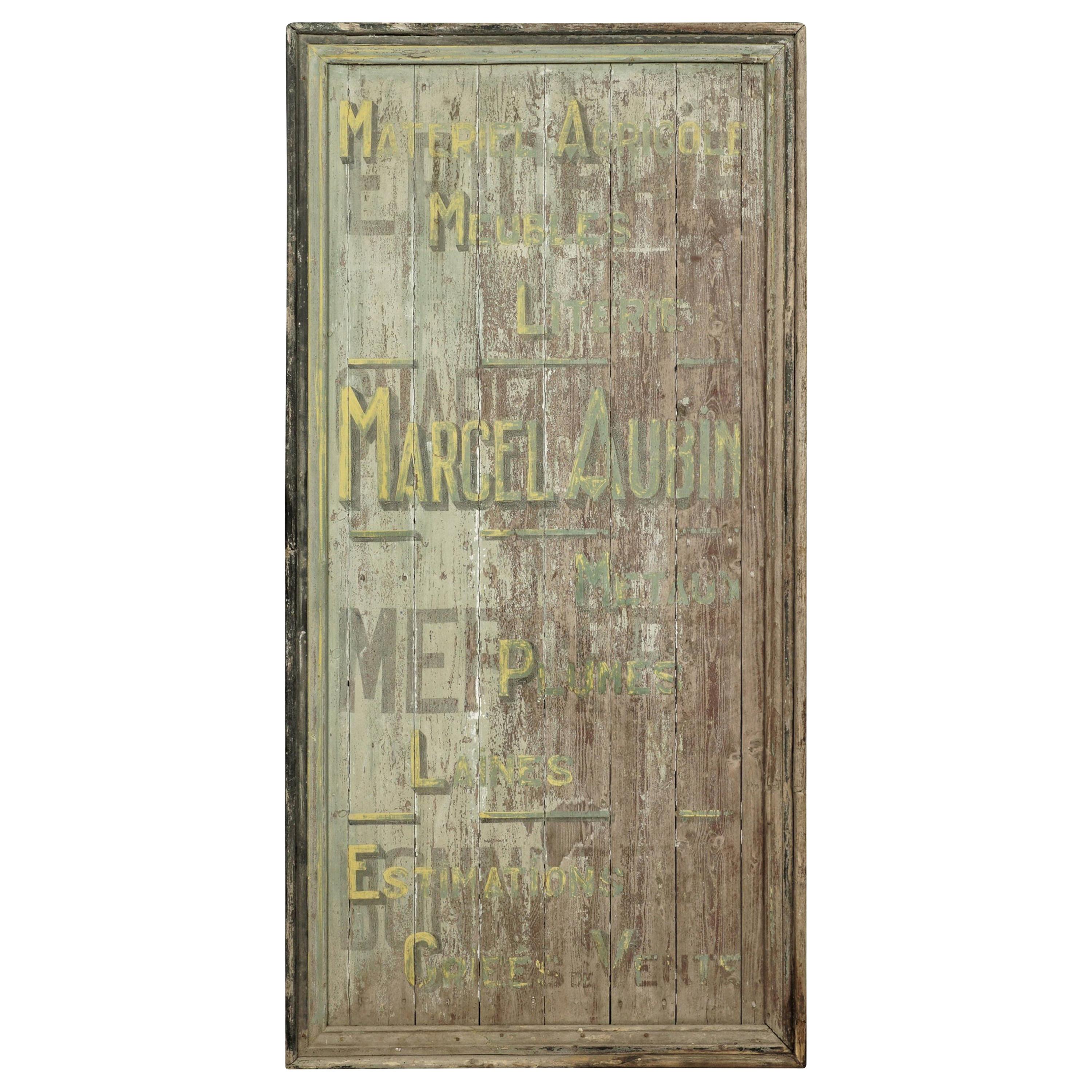 Rare Vintage Shop Sign from France, circa 1880 For Sale