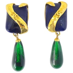 RARE Vintage Signed Chanel 94P Gripoix Dangling Earrings