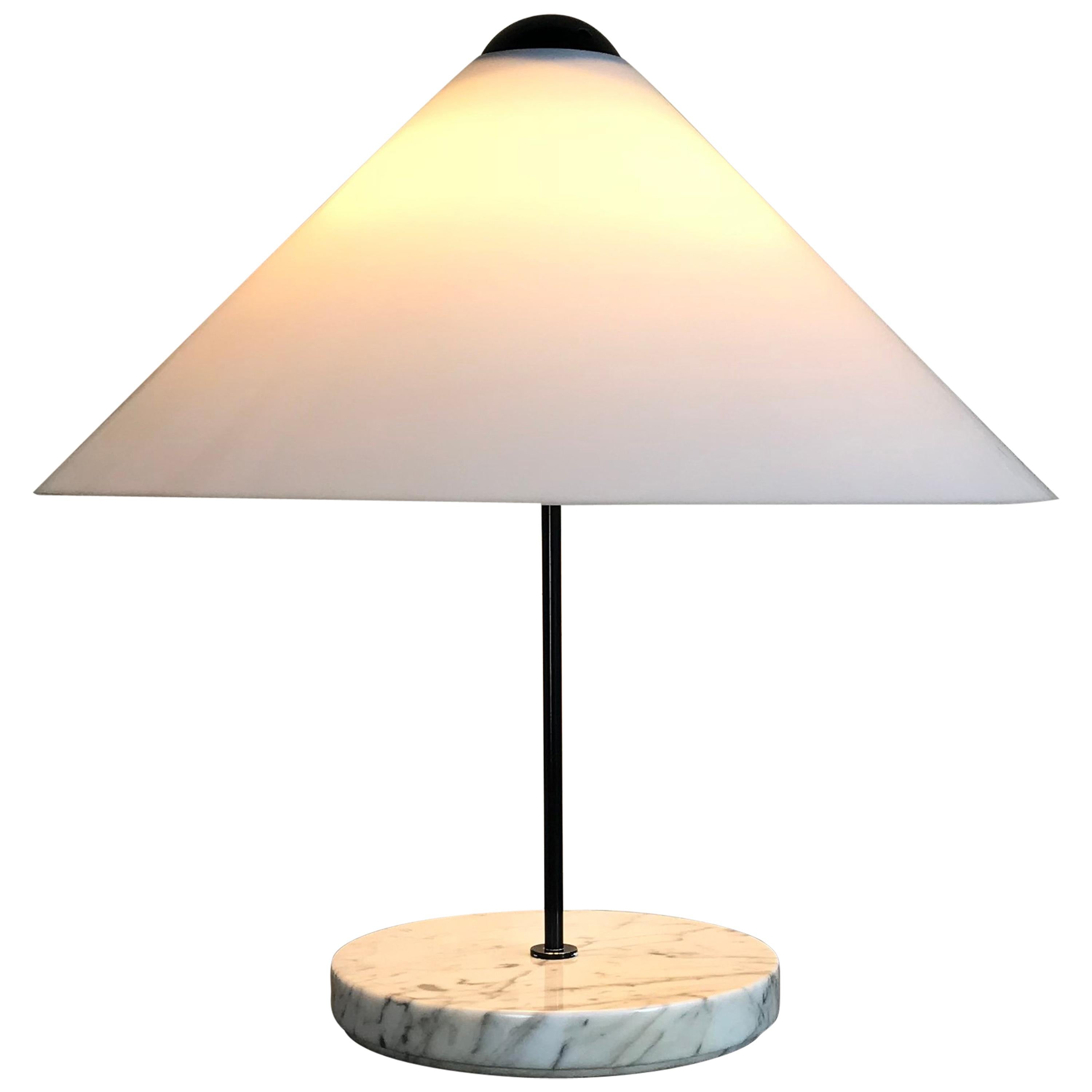 Rare Vintage ‘Snow’ Table Lamp Designed by Vico Magistretti for Oluce, 1974