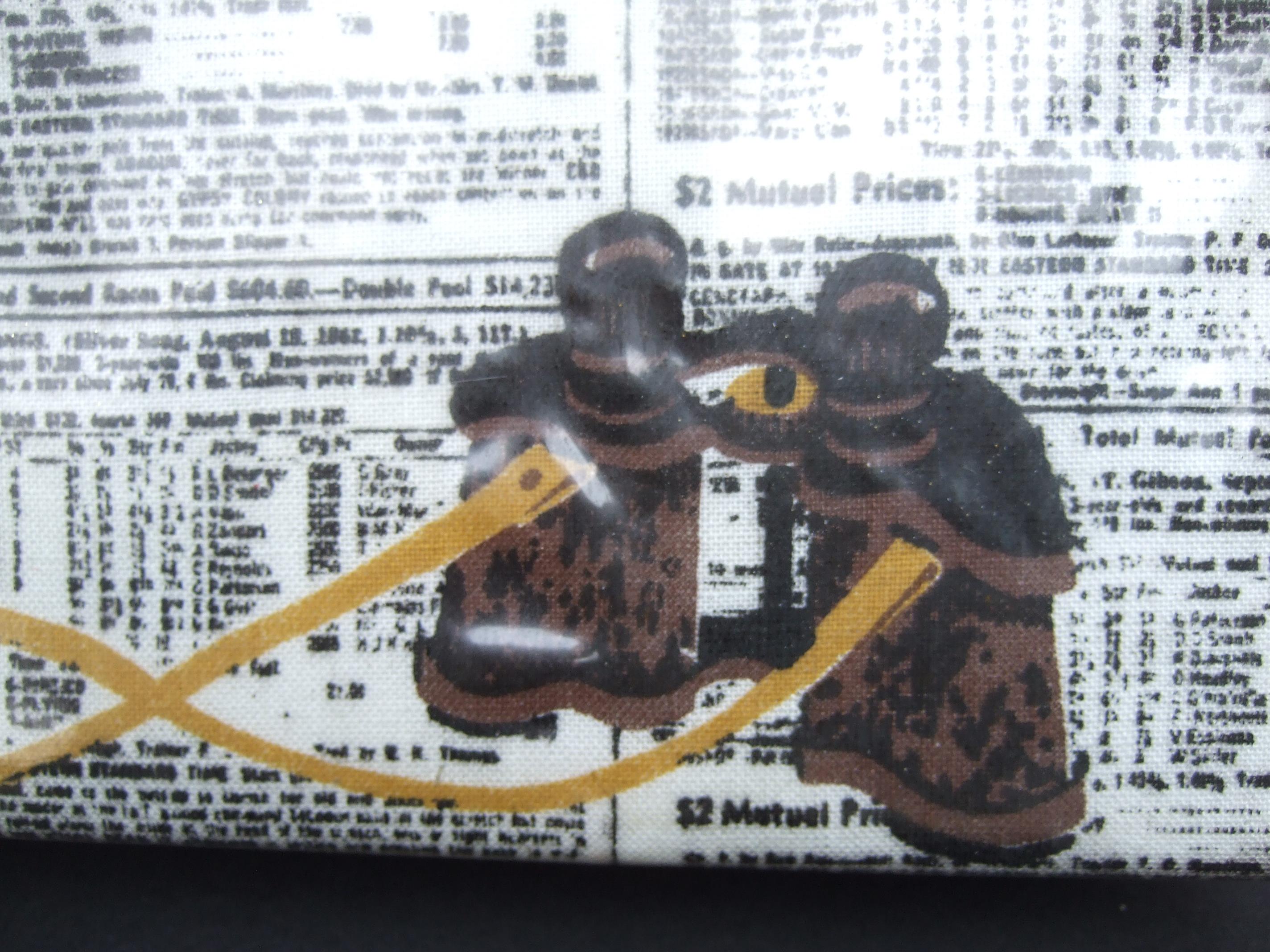 Rare Vintage Soure' New York Vinyl & Cloth Race Horse Themed Handbag c 1950 8