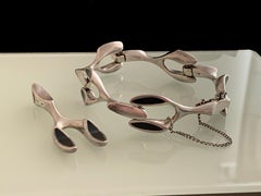 Rare Vintage Sterling Silver Italian Bracelet & Pendant Set