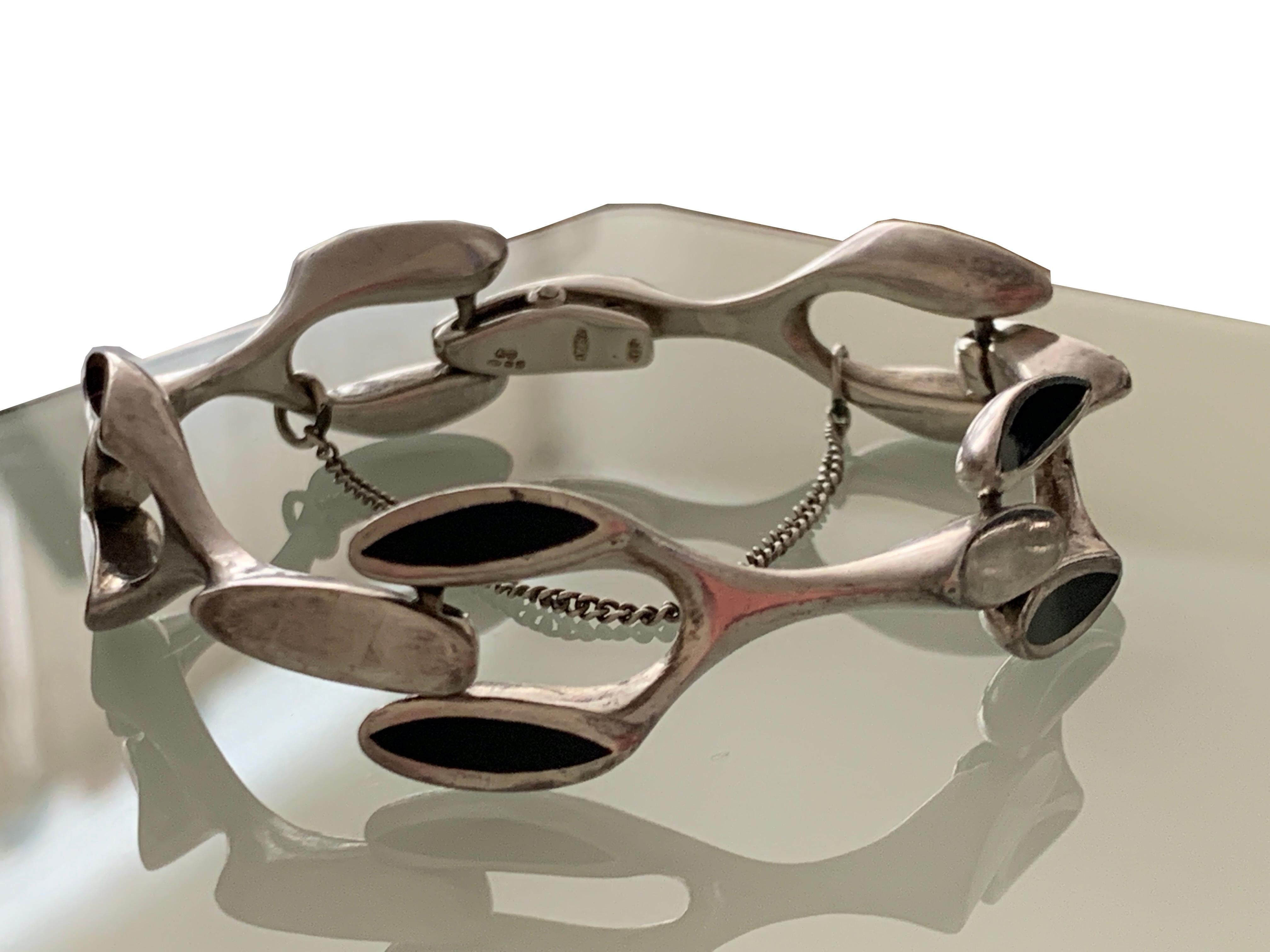 Rare ensemble bracelet et pendentif italien vintage en argent sterling Pour femmes en vente