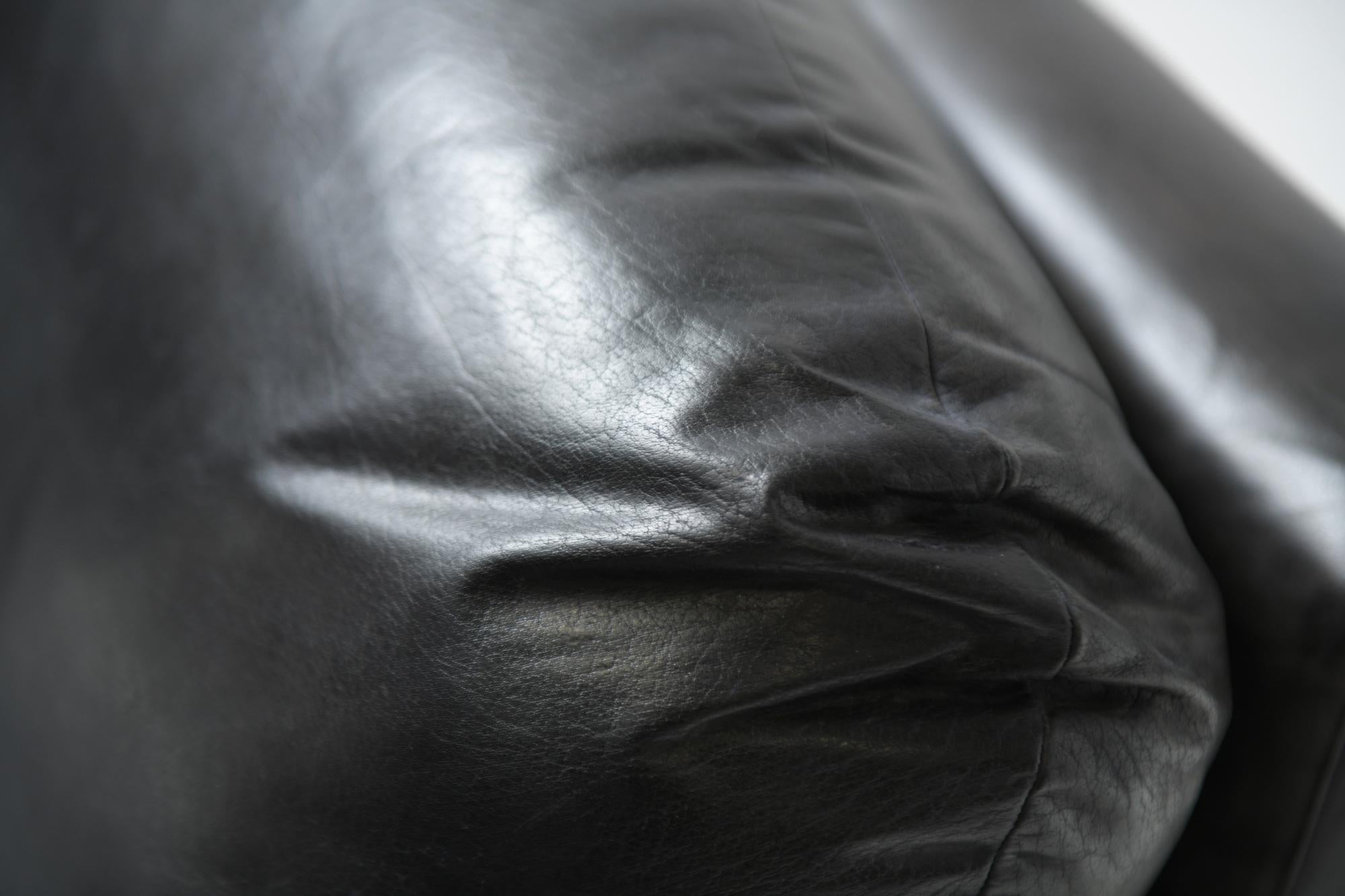 Rare Vintage A.I.C Modular Black Leather Sofa  par Willy Rizzo, Italie en vente 7