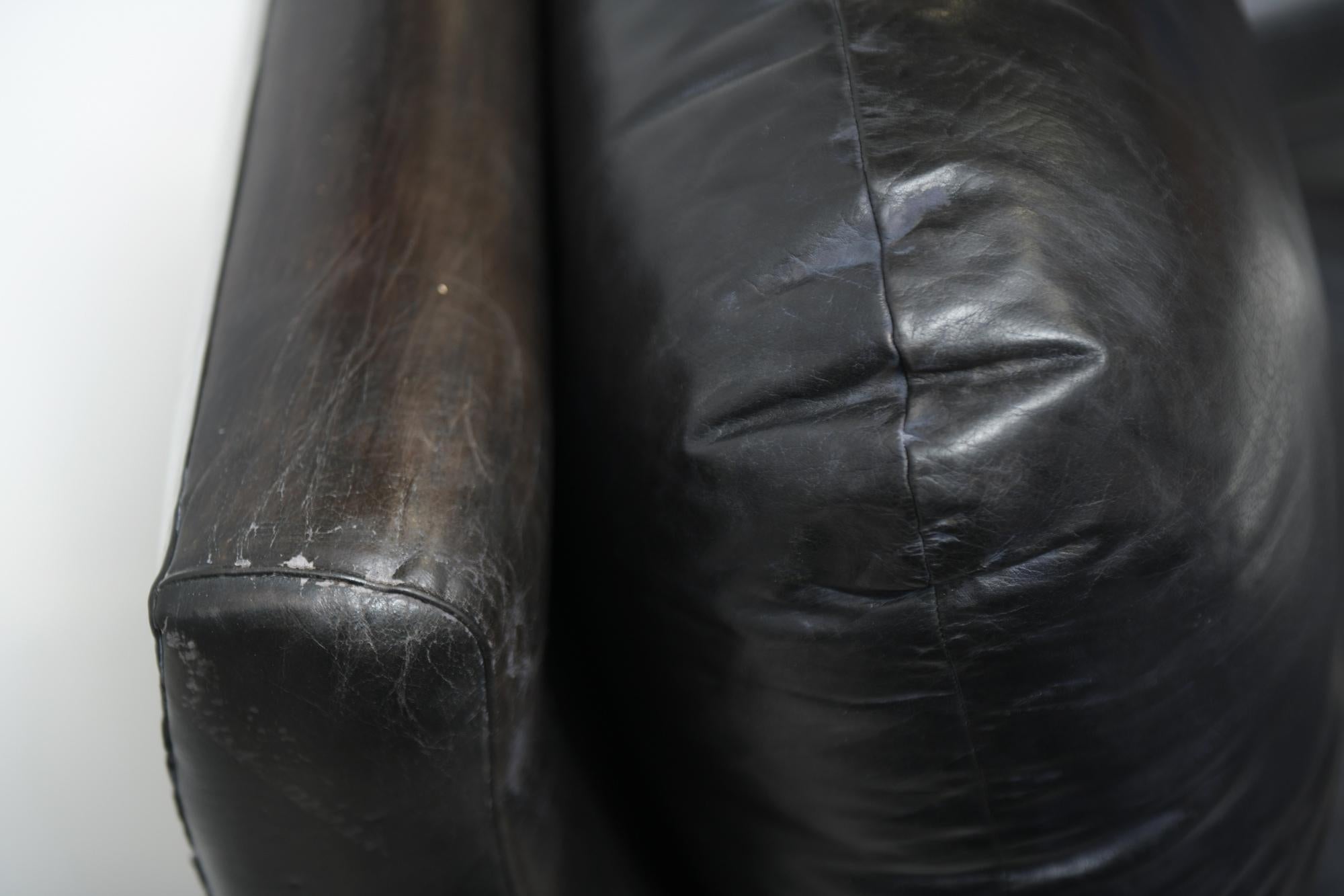 Rare Vintage A.I.C Modular Black Leather Sofa  par Willy Rizzo, Italie en vente 8