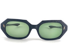 Rare Vintage Swank Textured Rectangular Frame 1960'S Sunglasses Made In France