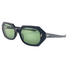 Raras gafas de sol vintage Swank con montura rectangular texturizada de los años 60 fabricadas en Francia