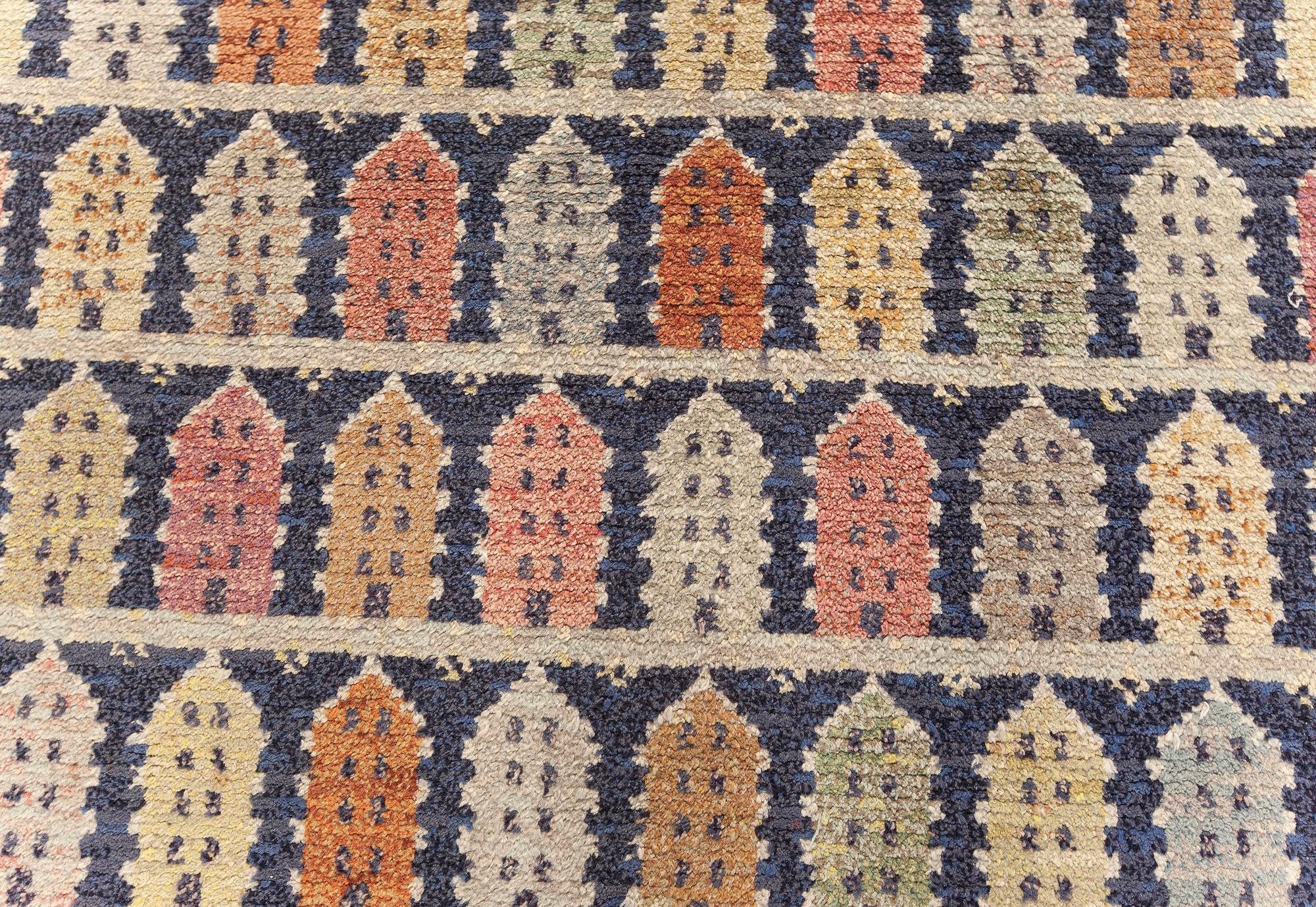 Seltener schwedischer 'Townhouse'-Teppich im Vintage-Stil (Moderne der Mitte des Jahrhunderts) im Angebot