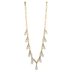 RARE collier vintage Tiffany & Co. 18k aigue-marine briolette pierre précieuse