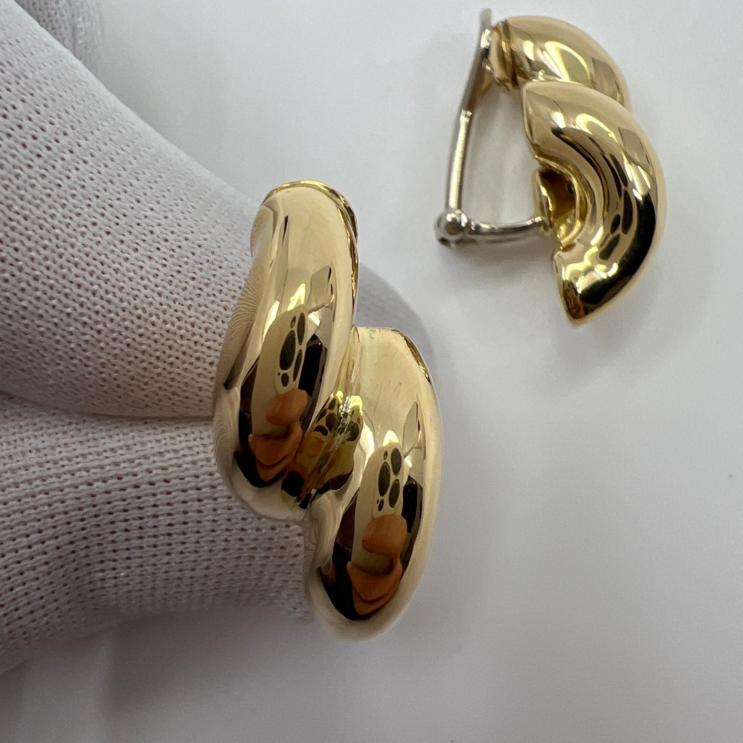 Seltene Vintage Tiffany & Co Ohrringe aus 18 Karat Gelbgold, hergestellt in Italien mit Schachtel Damen