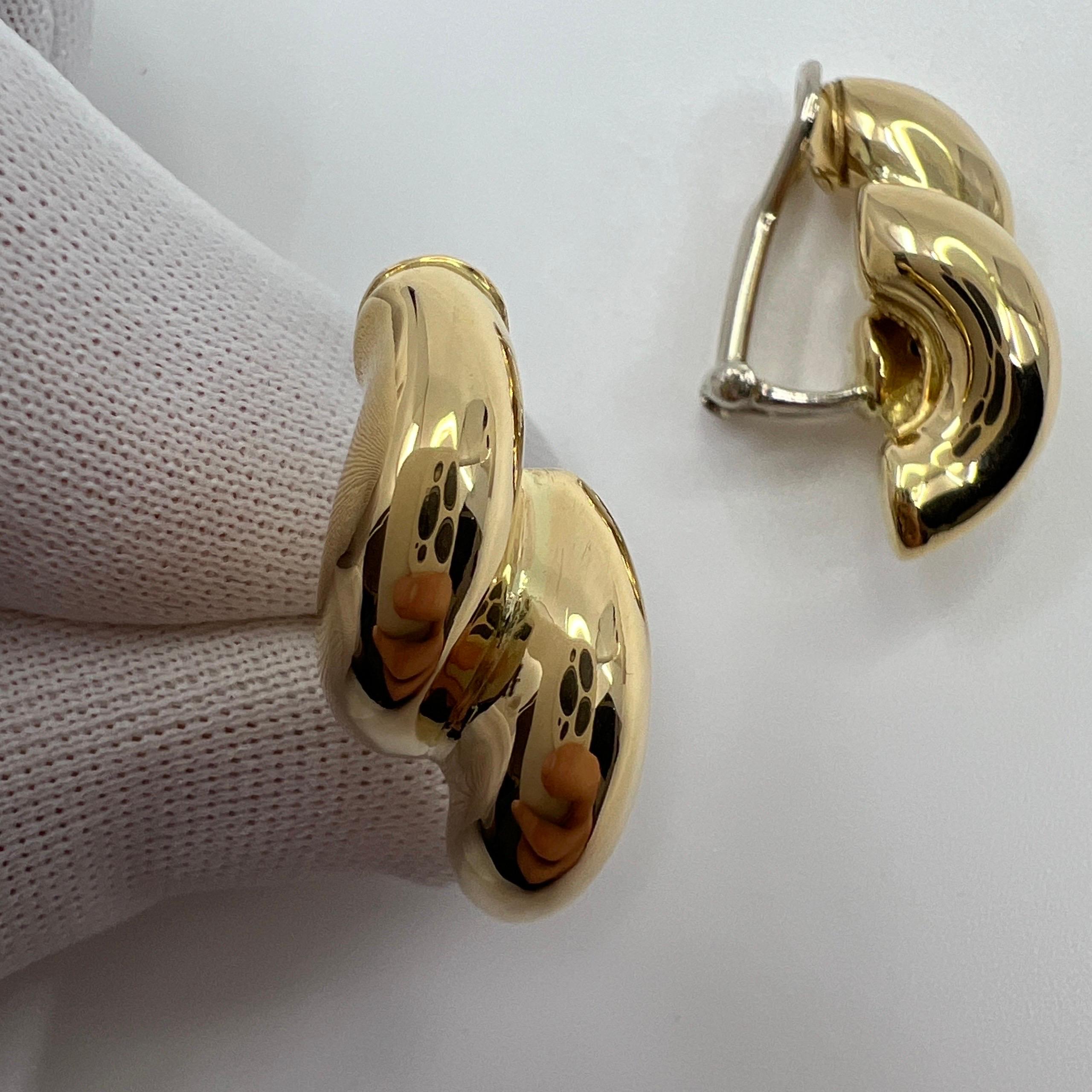 Seltene Vintage Tiffany & Co Ohrringe aus 18 Karat Gelbgold, hergestellt in Italien mit Schachtel 2