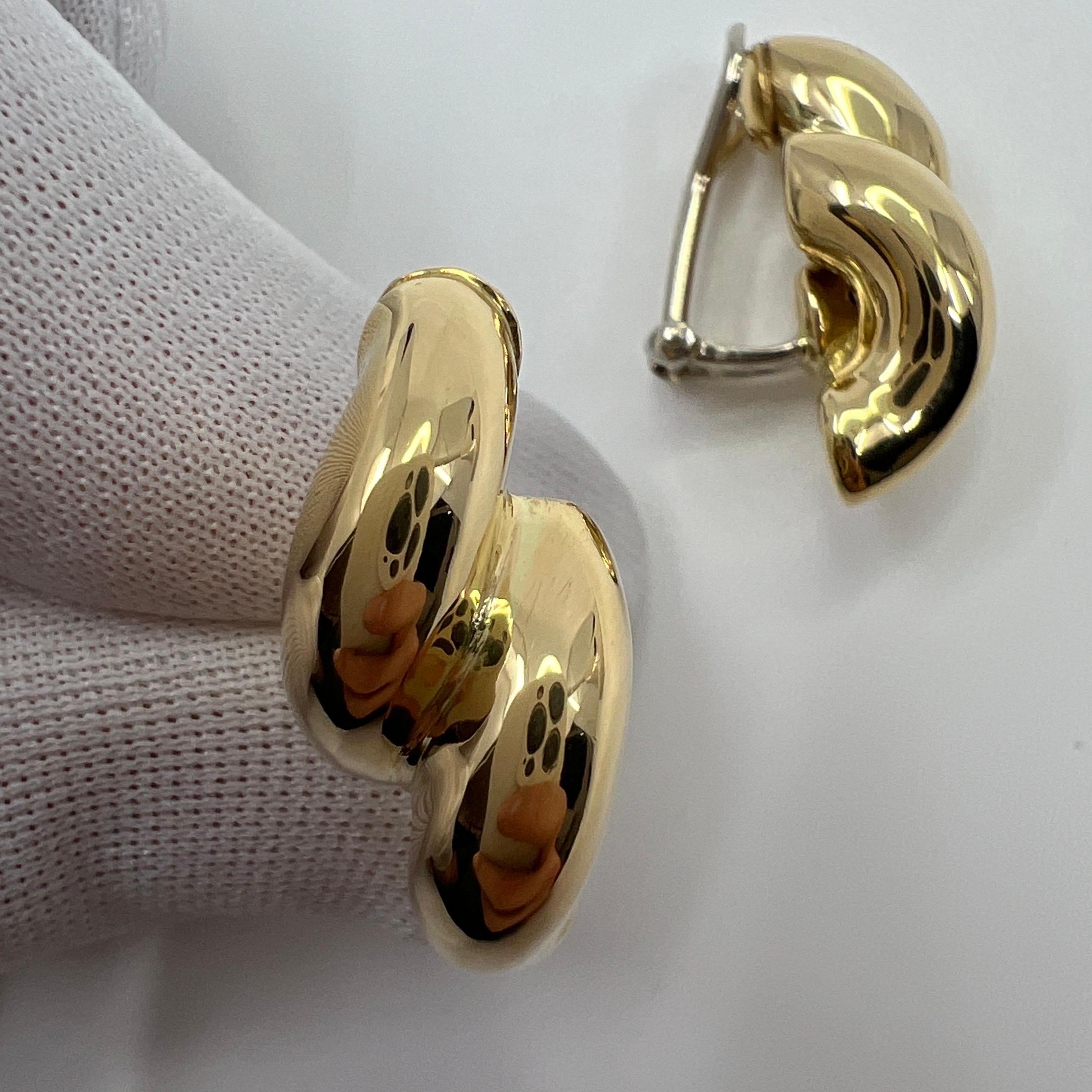Seltene Vintage Tiffany & Co Ohrringe aus 18 Karat Gelbgold, hergestellt in Italien mit Schachtel 4