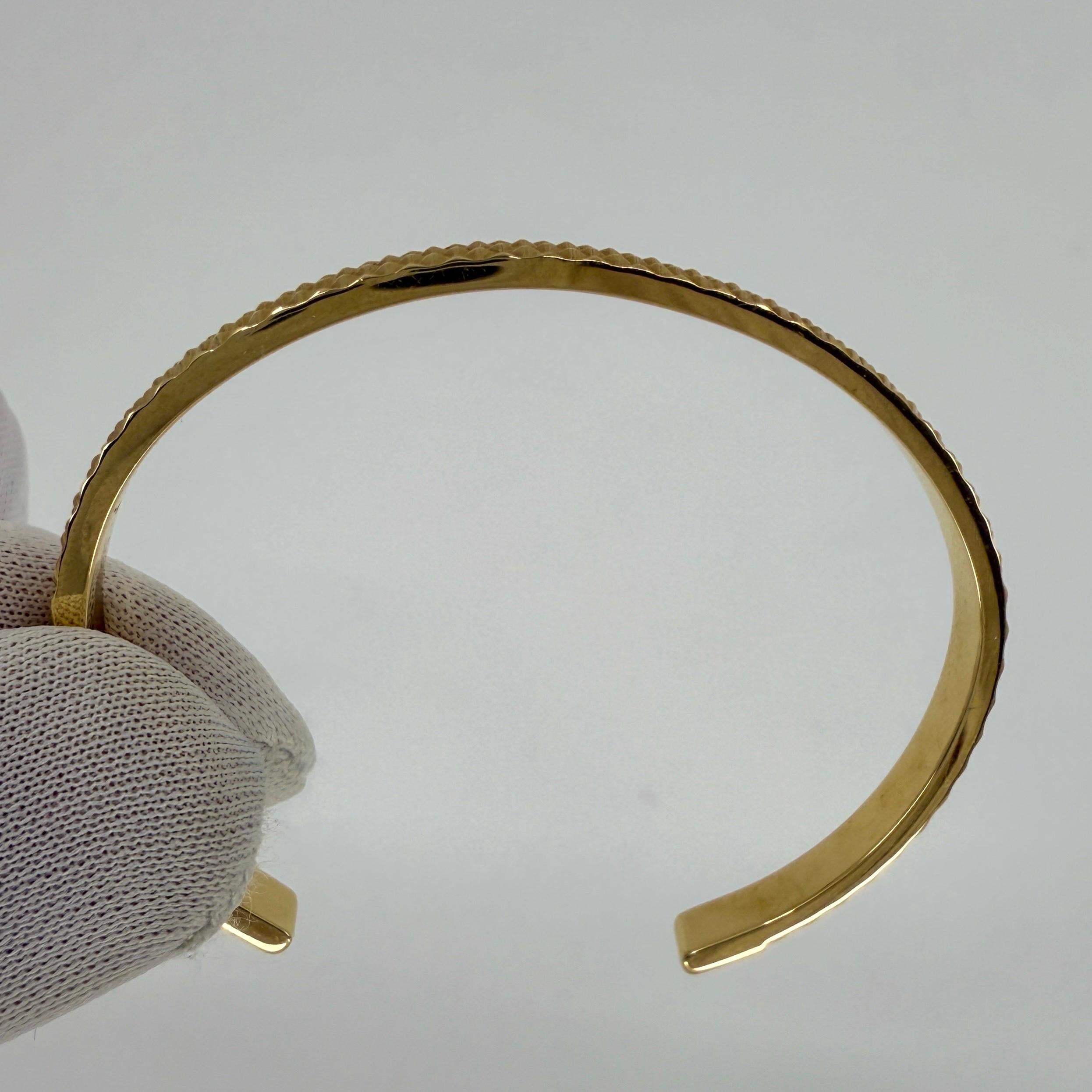 Women's or Men's Rare Vintage Tiffany & Co 18k Yellow Gold Point Cuff Bangle Bracelet For Sale