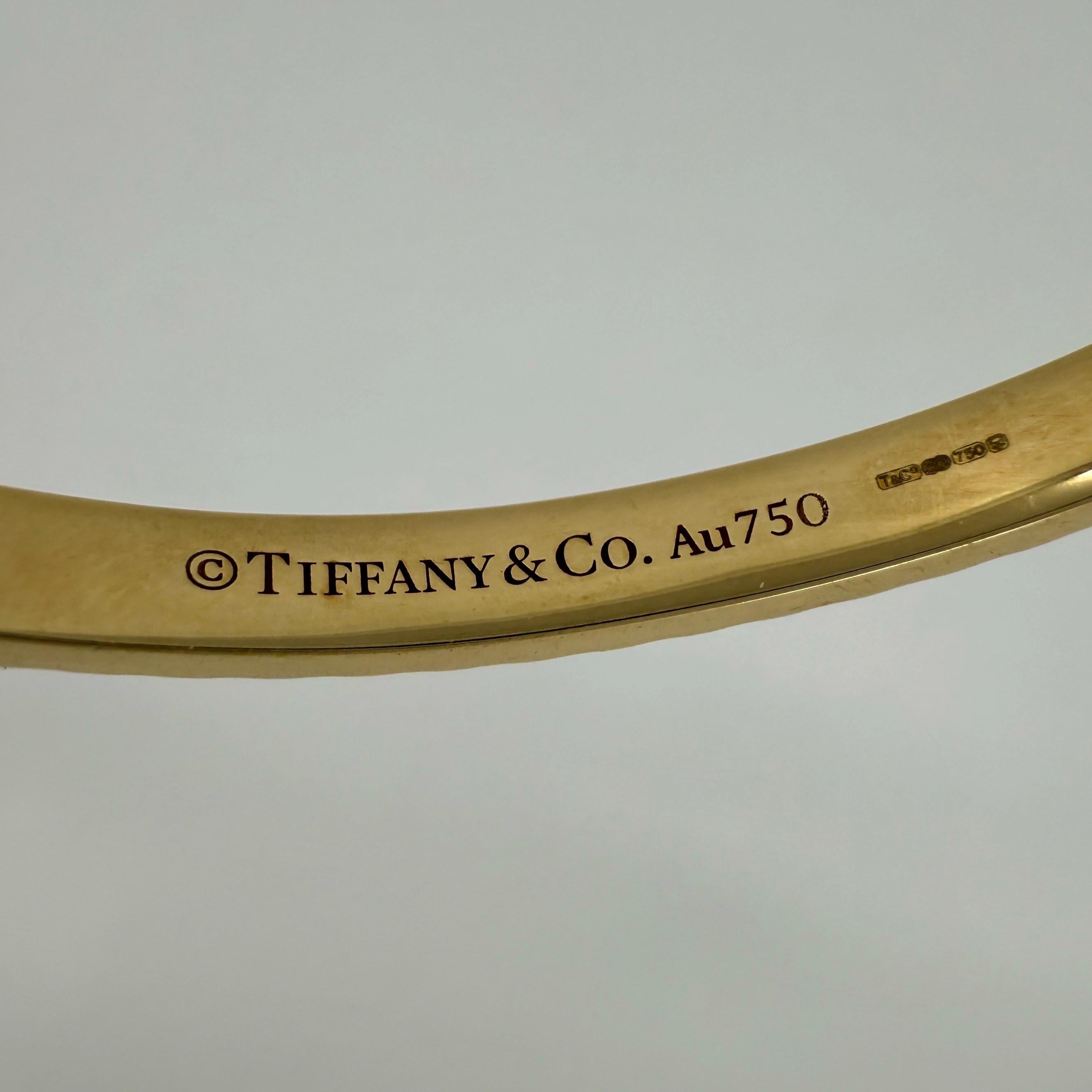 Rare Vintage Tiffany & Co 18k Yellow Gold Point Cuff Bangle Bracelet For Sale 1