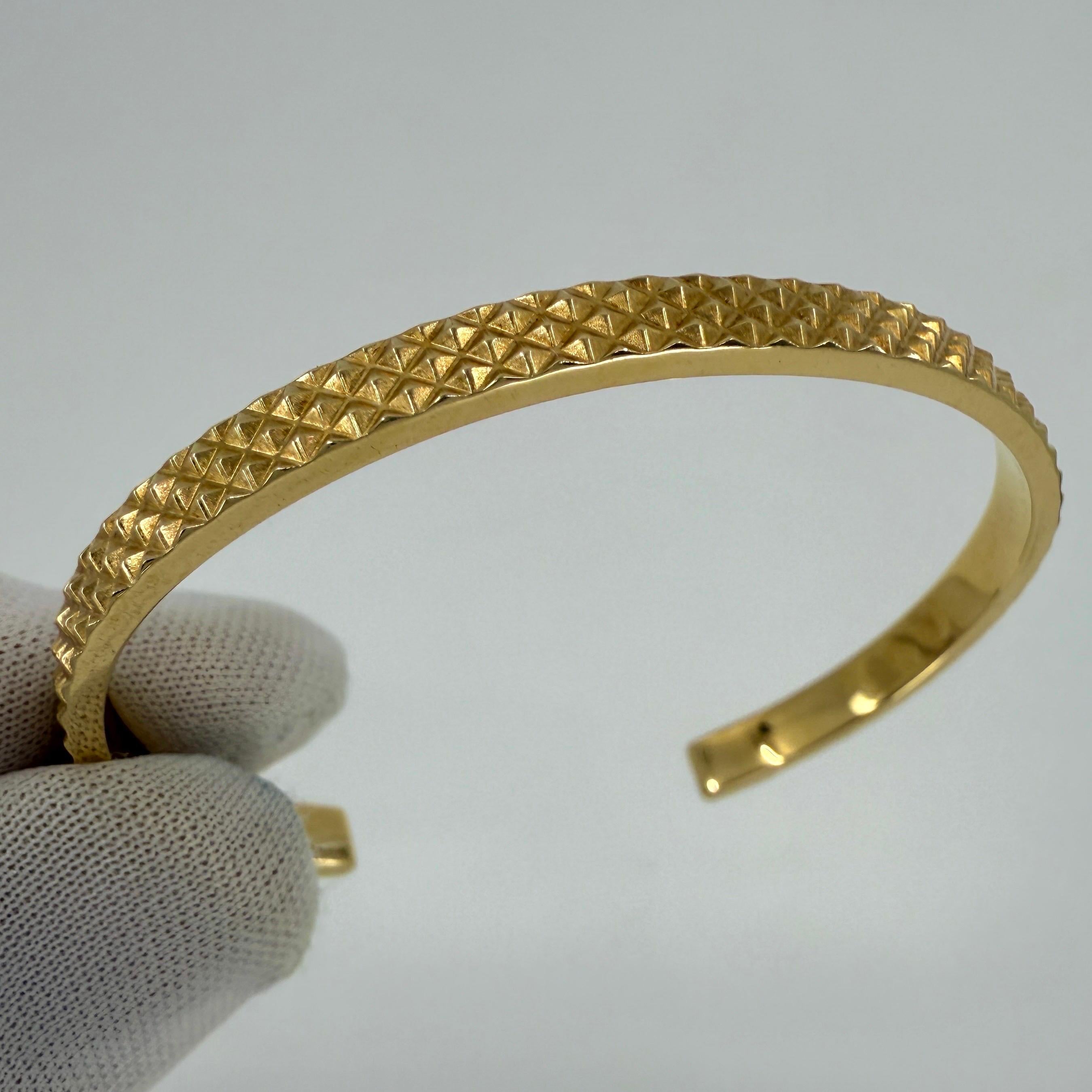 Rare Vintage Tiffany & Co 18k Yellow Gold Point Cuff Bangle Bracelet For Sale 5