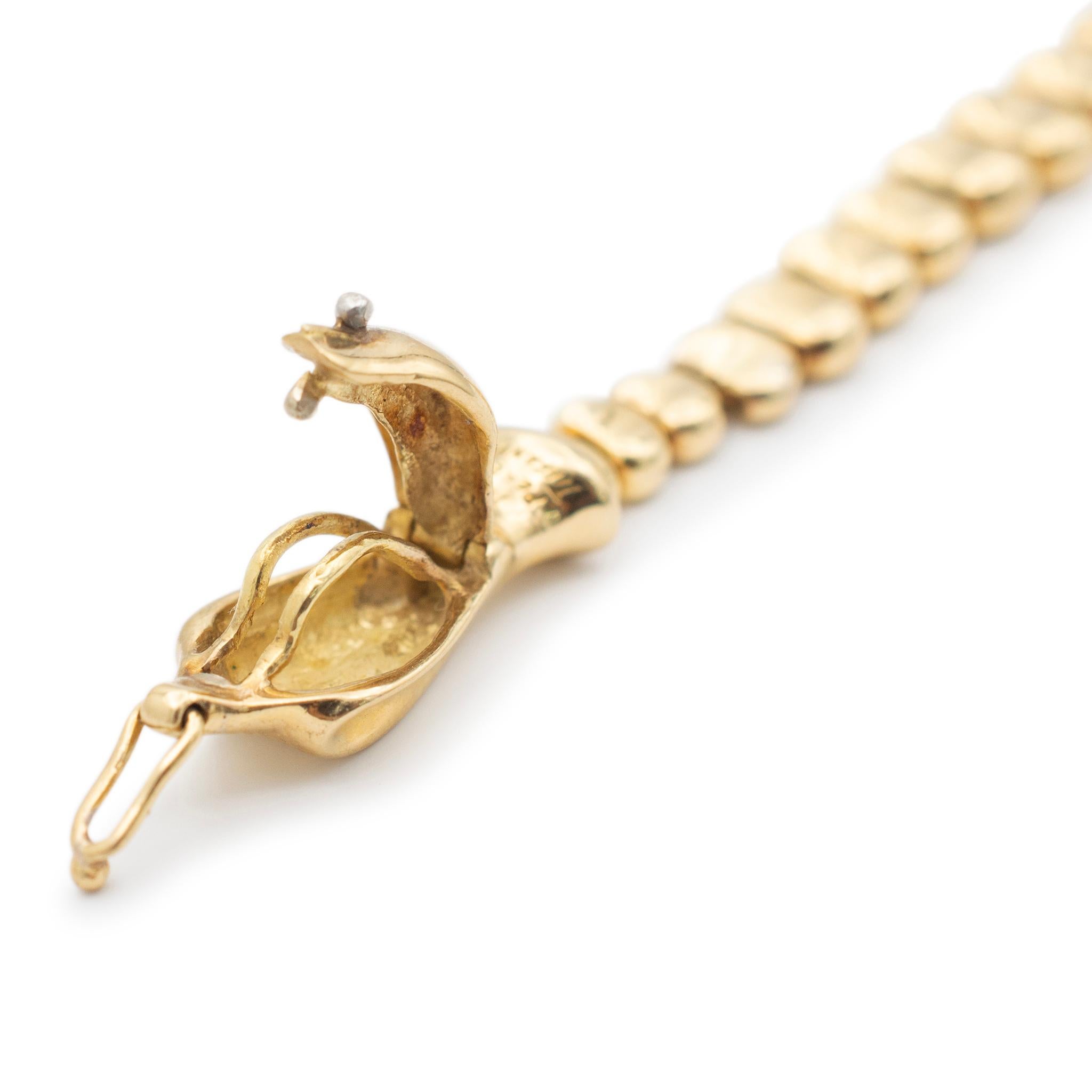 Women's Rare Vintage Tiffany & Co. Peretti 18K Yellow Gold Snake Link Bracelet