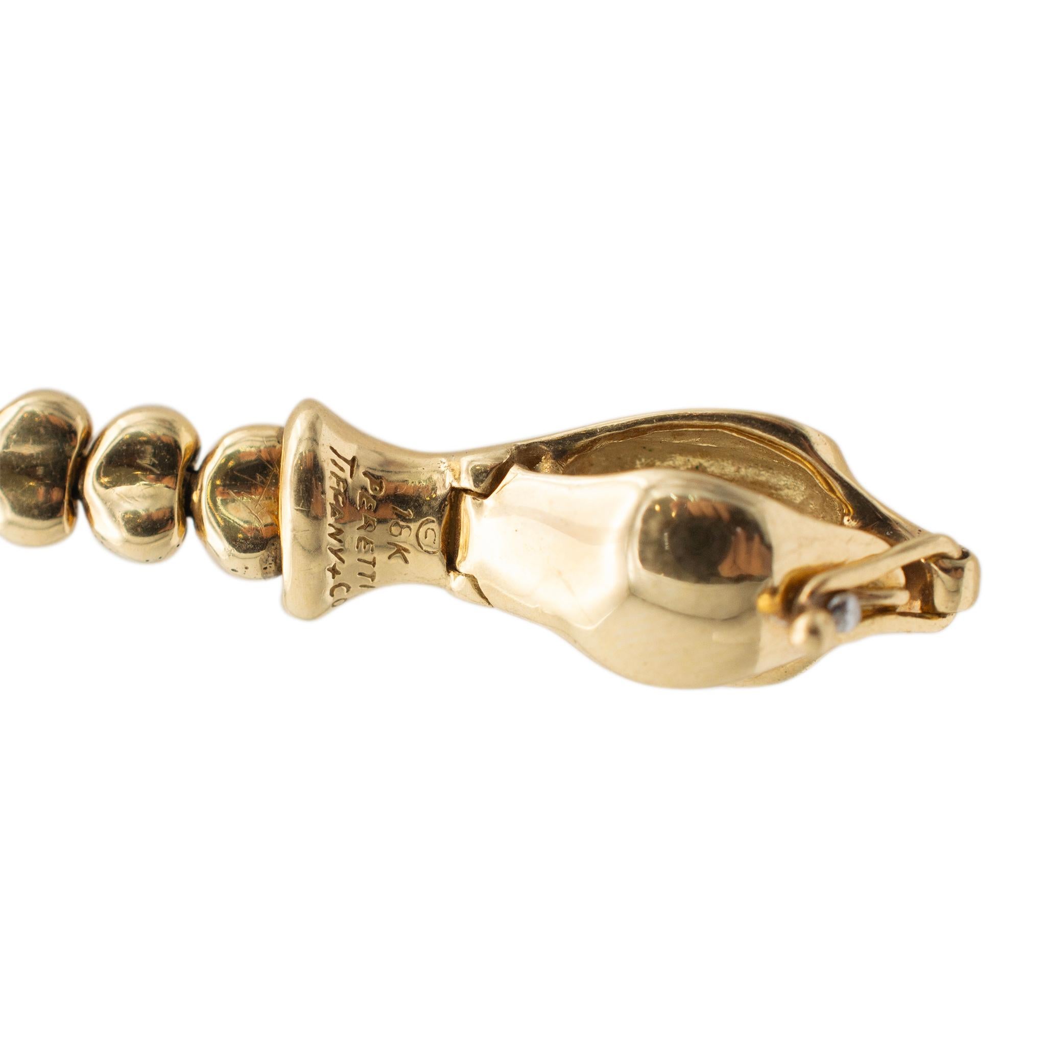 Women's Rare Vintage Tiffany & Co. Peretti 18K Yellow Gold Snake Link Bracelet