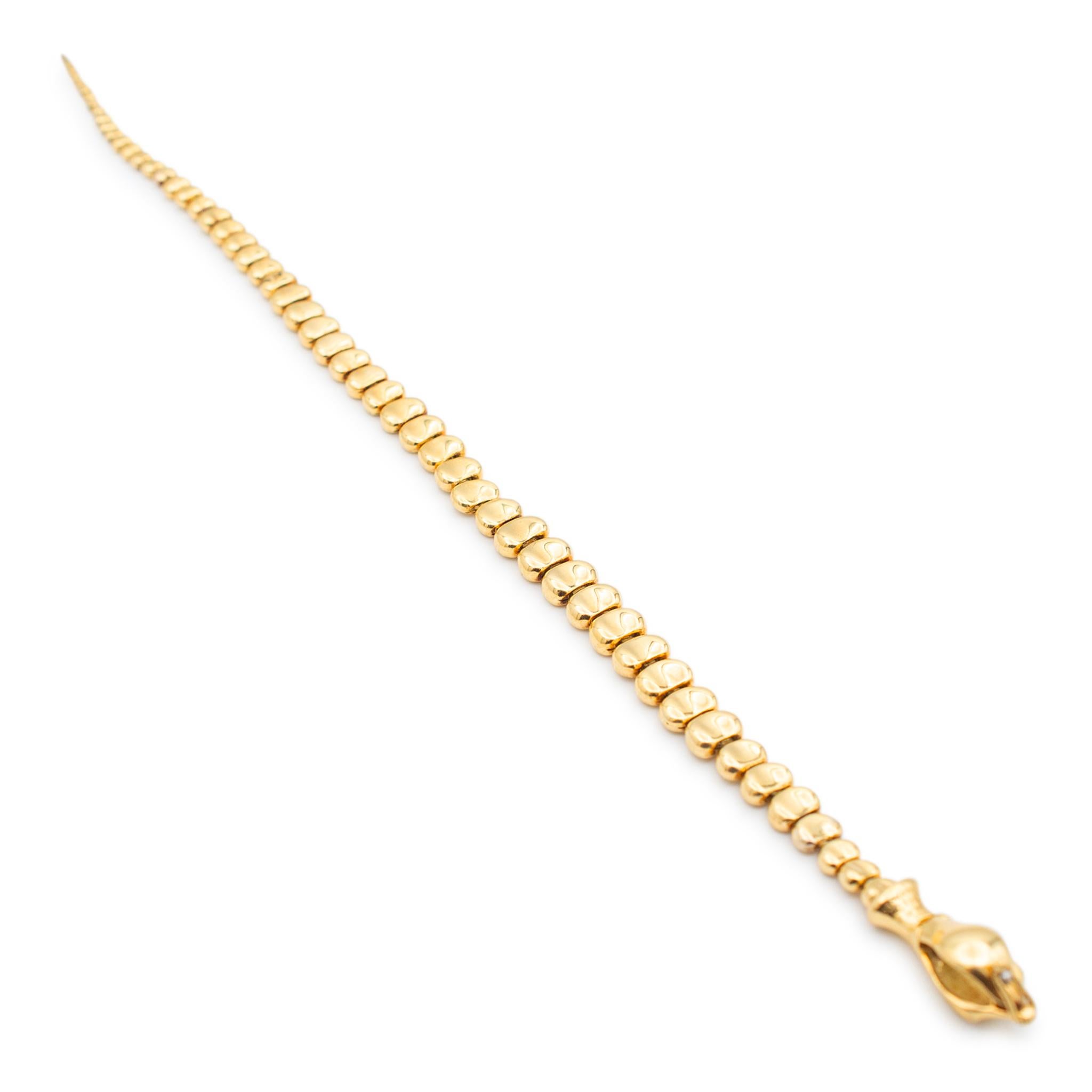 Rare Vintage Tiffany & Co. Peretti 18K Yellow Gold Snake Link Bracelet 2
