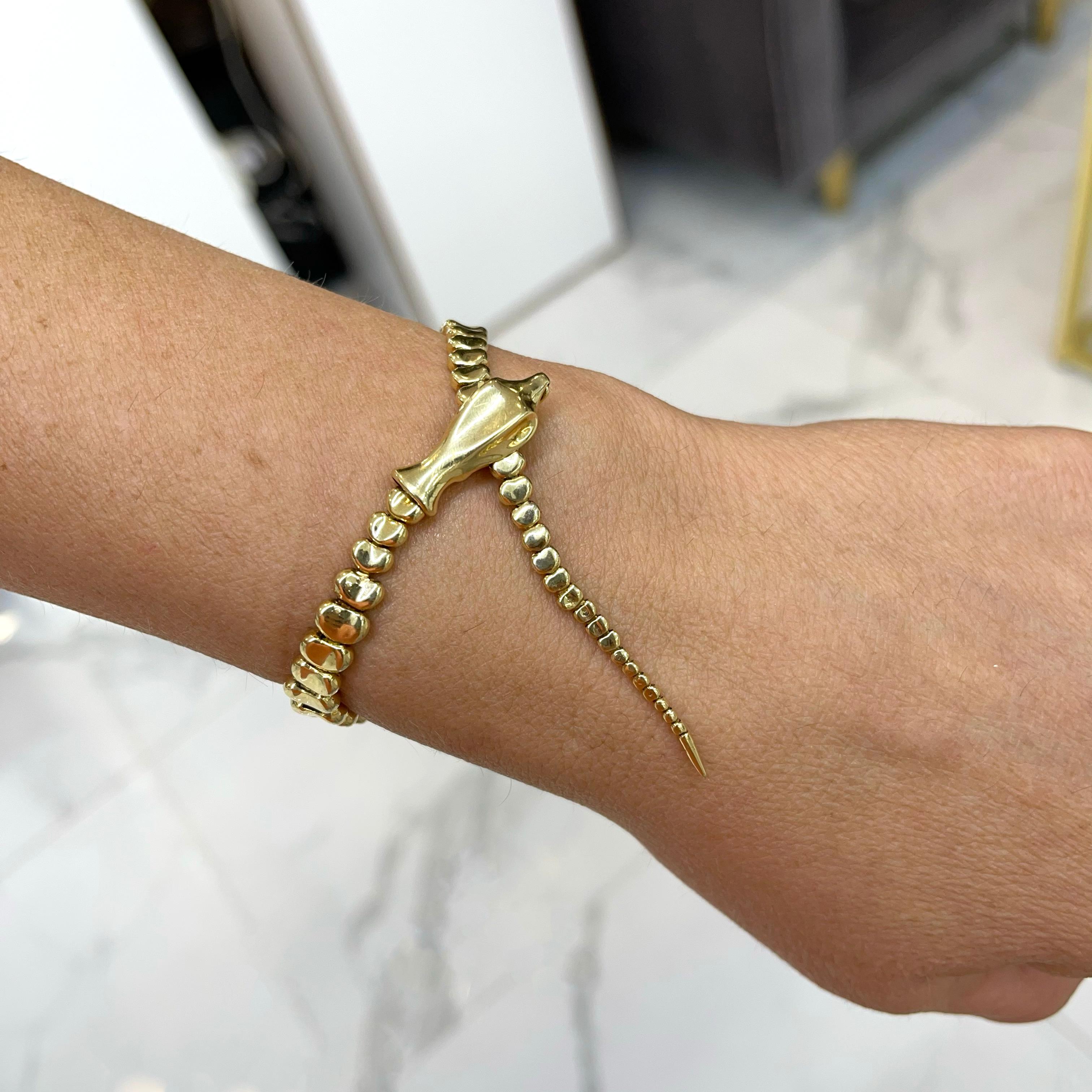 Rare Vintage Tiffany & Co. Peretti 18K Yellow Gold Snake Link Bracelet 2