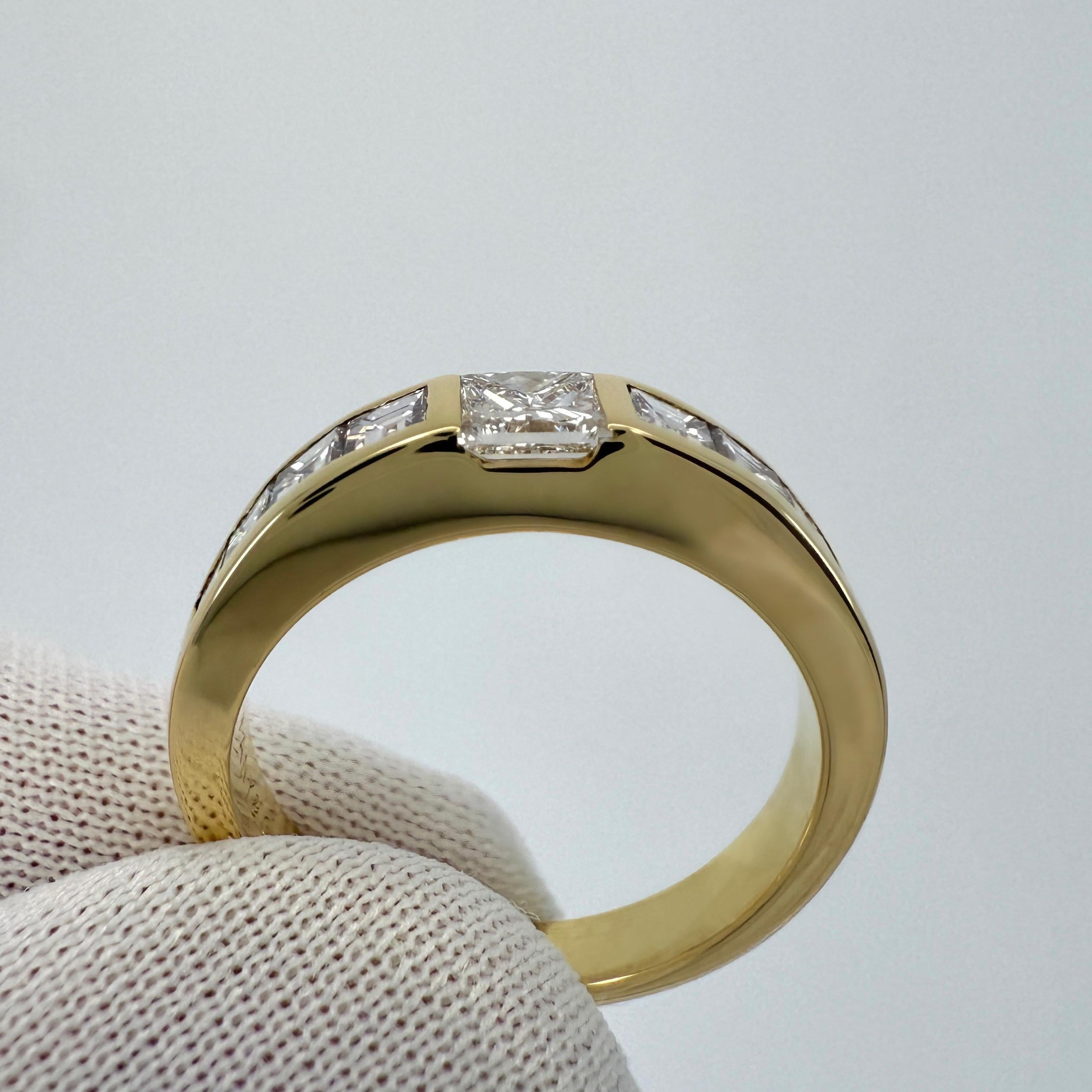 Seltenes Vintage von Tiffany & Co. Diamantring mit Prinzessinnen-Carré-Schliff aus 18k Gelbgold im Angebot 1