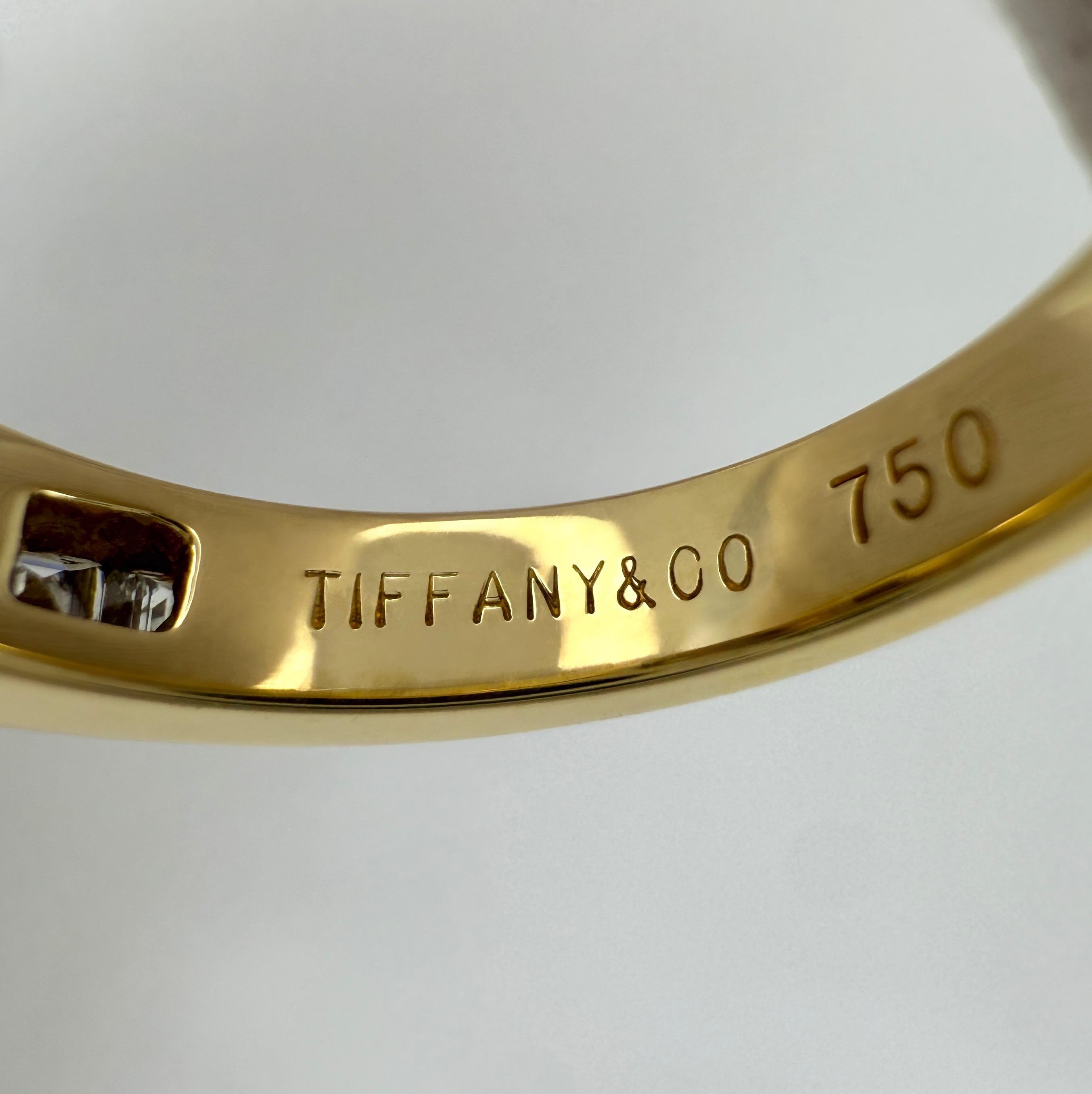 Seltenes Vintage von Tiffany & Co. Diamantring mit Prinzessinnen-Carré-Schliff aus 18k Gelbgold im Angebot 2