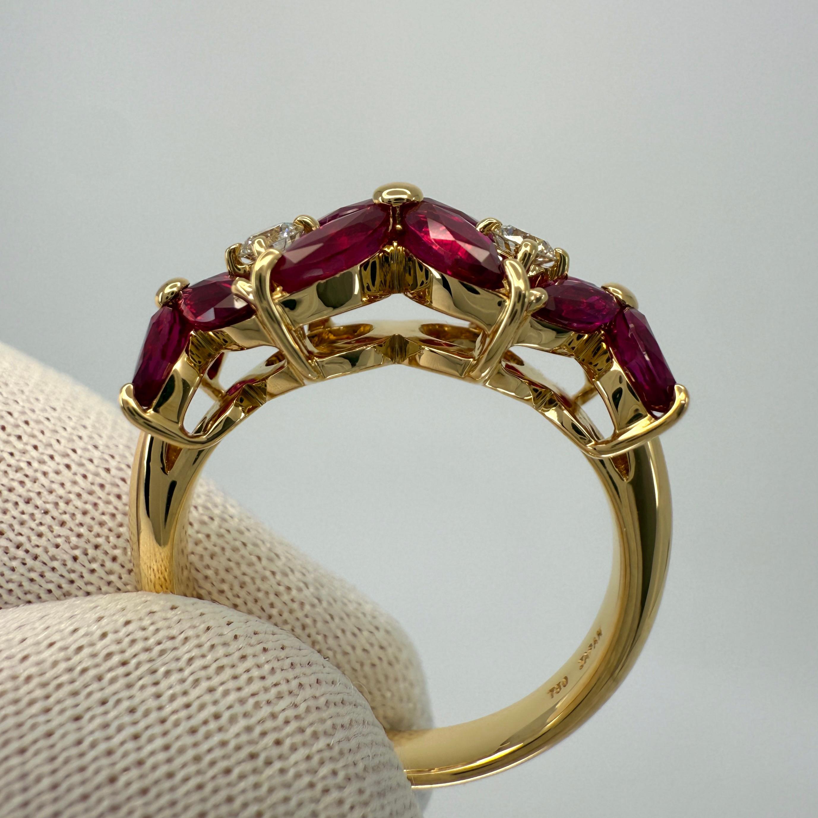 Rara Tiffany & Co. d'epoca. Anello Victoria con rubino e diamante in oro giallo 18 carati in vendita 2